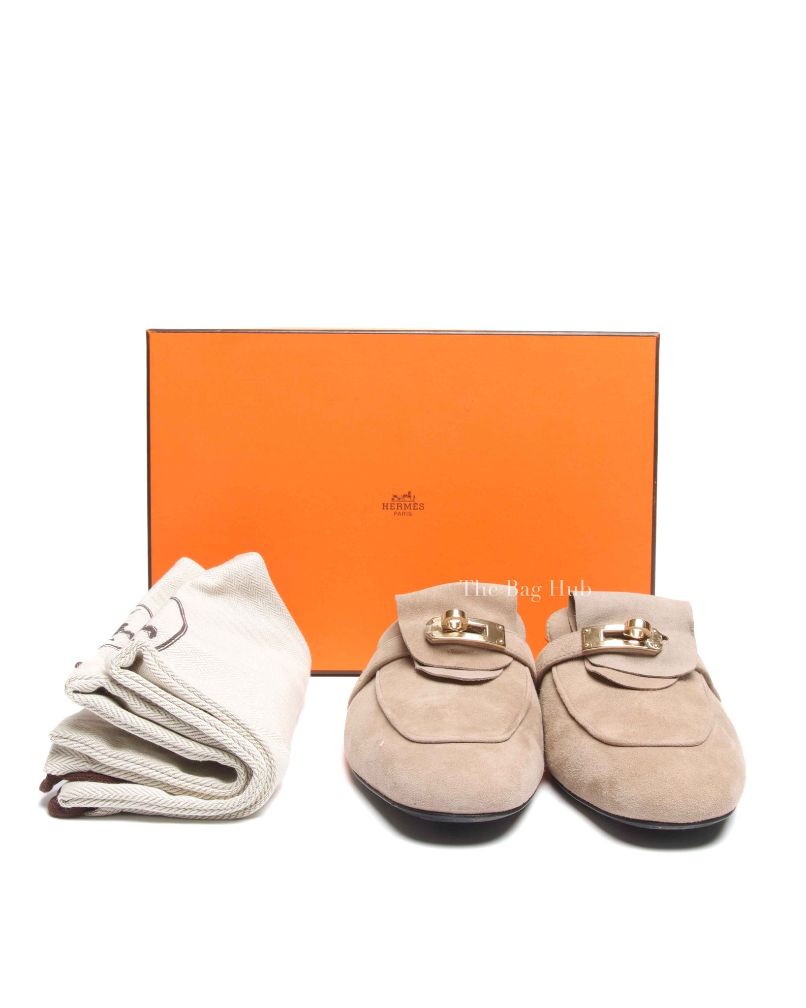 Hermes Beige Sable Suede Goatskin Oz Mules Size 36.5