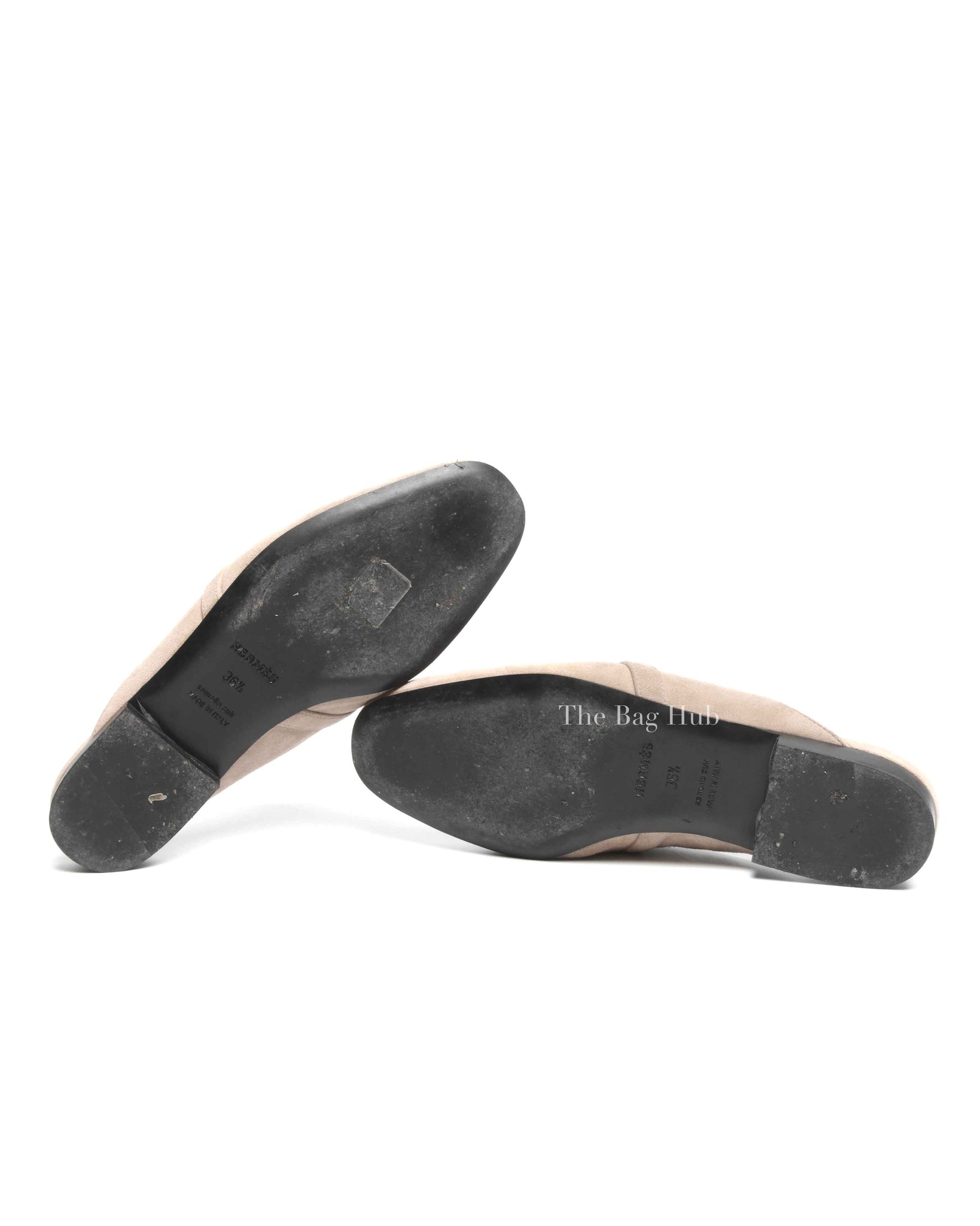 Hermes Beige Sable Suede Goatskin Oz Mules Size 36.5