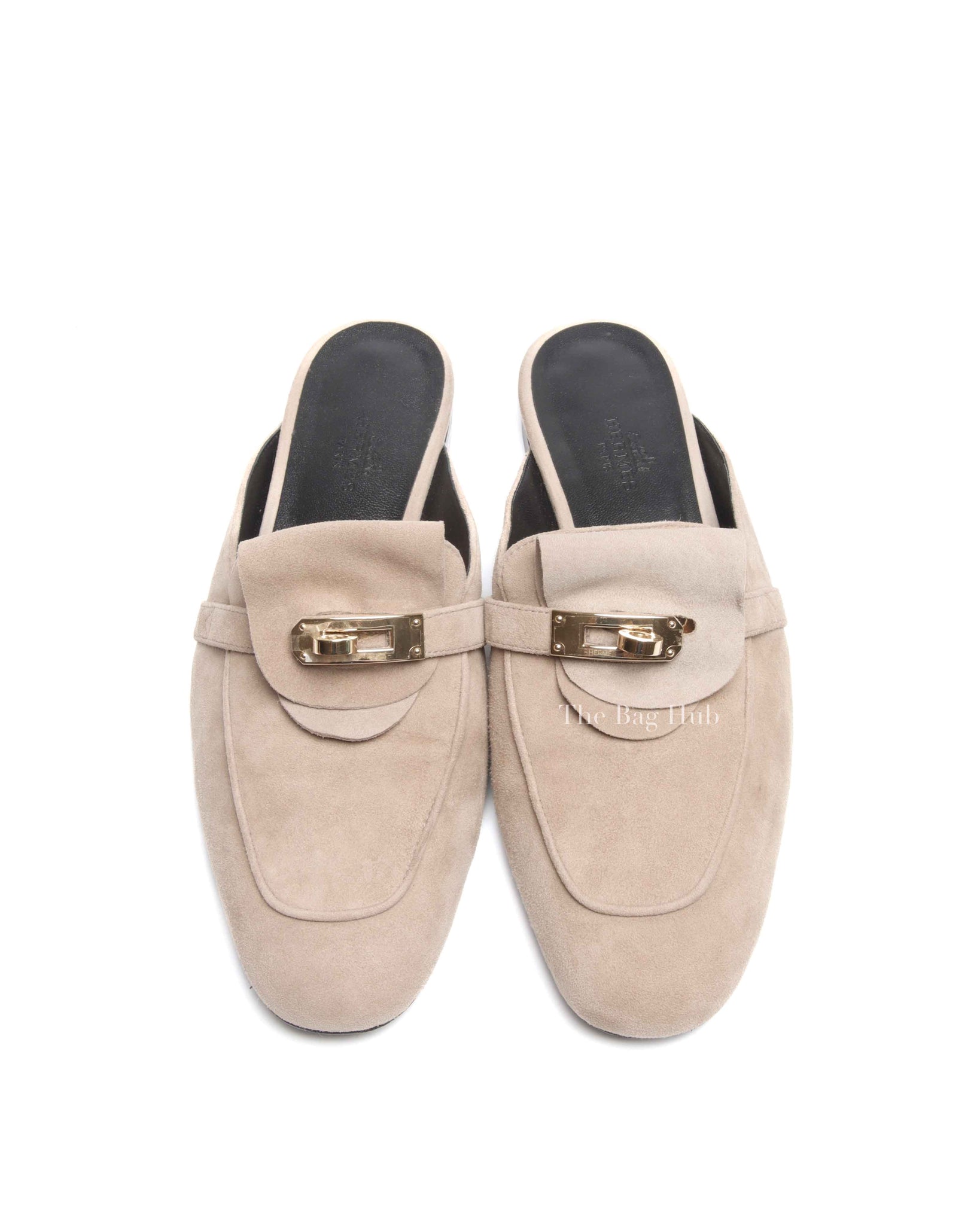 Hermes Beige Sable Suede Goatskin Oz Mules Size 36.5