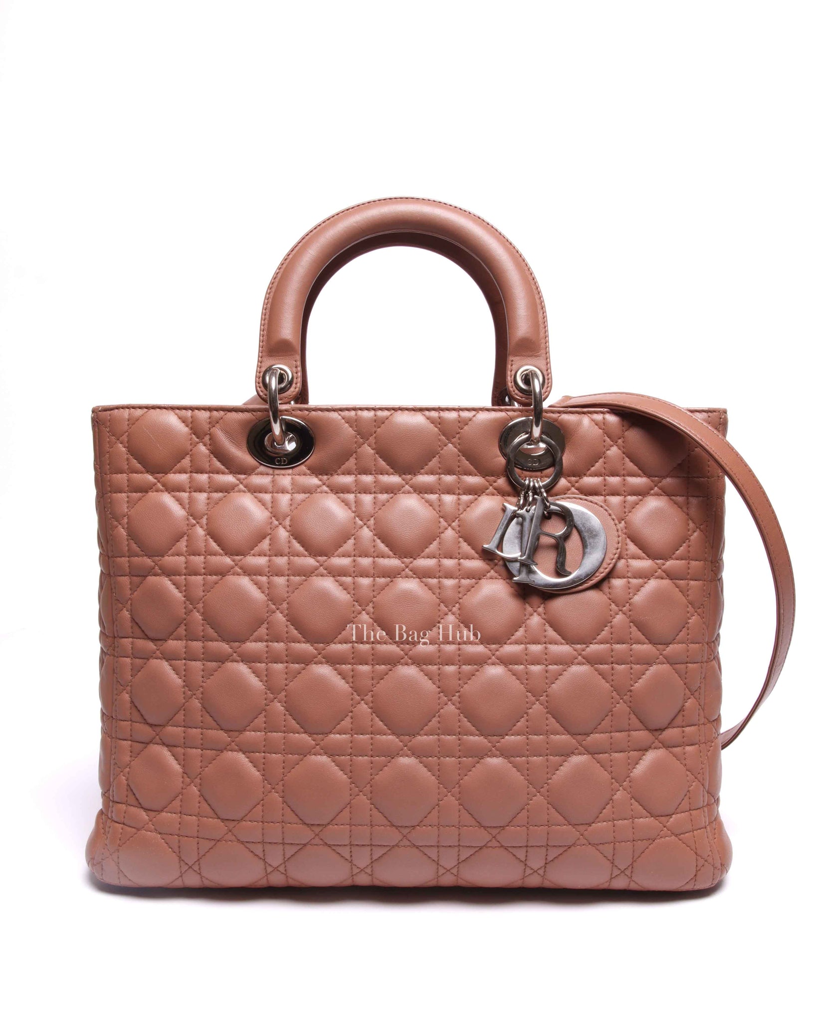 Dior Nude Cannage Lambskin Lady Dior Large Bag