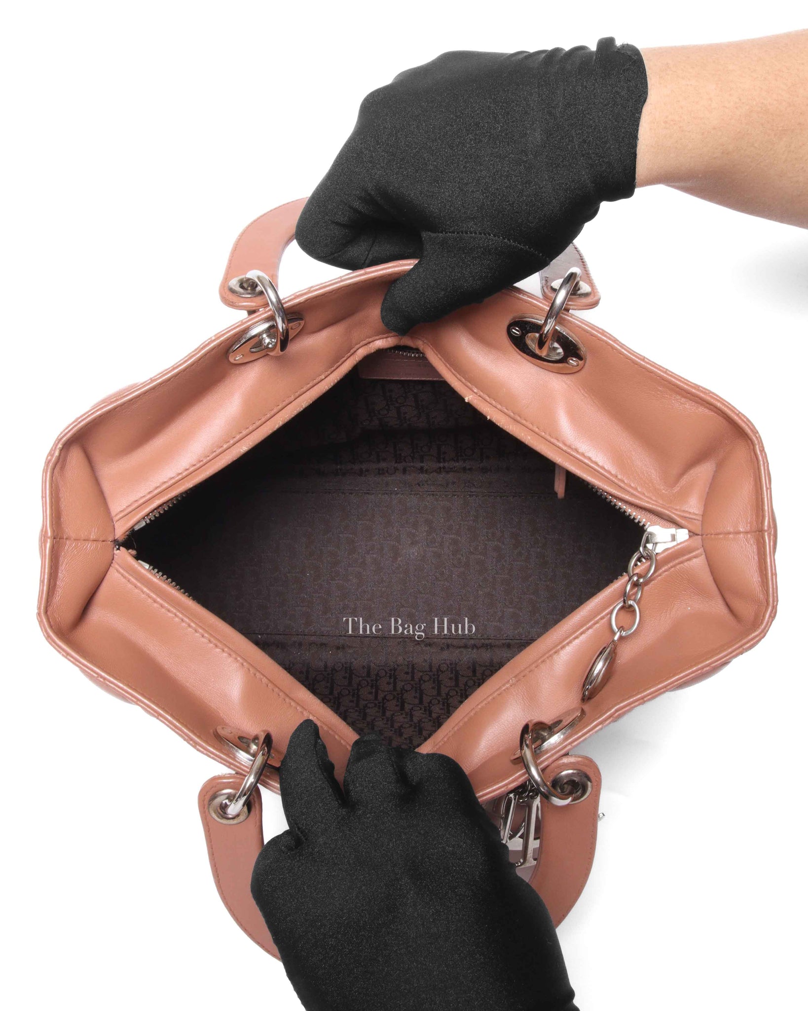 Dior Nude Cannage Lambskin Lady Dior Large Bag