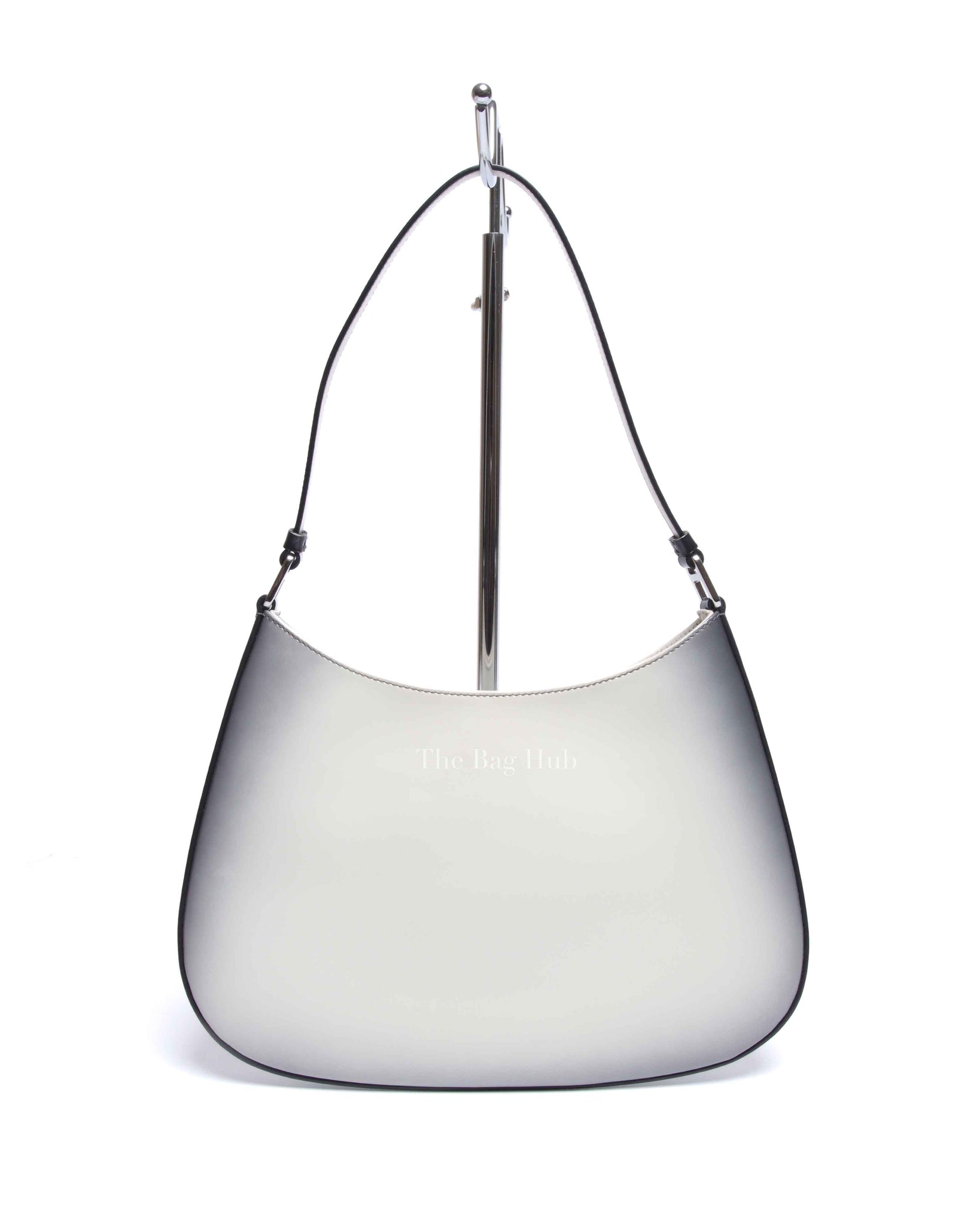Prada Black/White Ombre Brushed Leather Cleo Small Bag