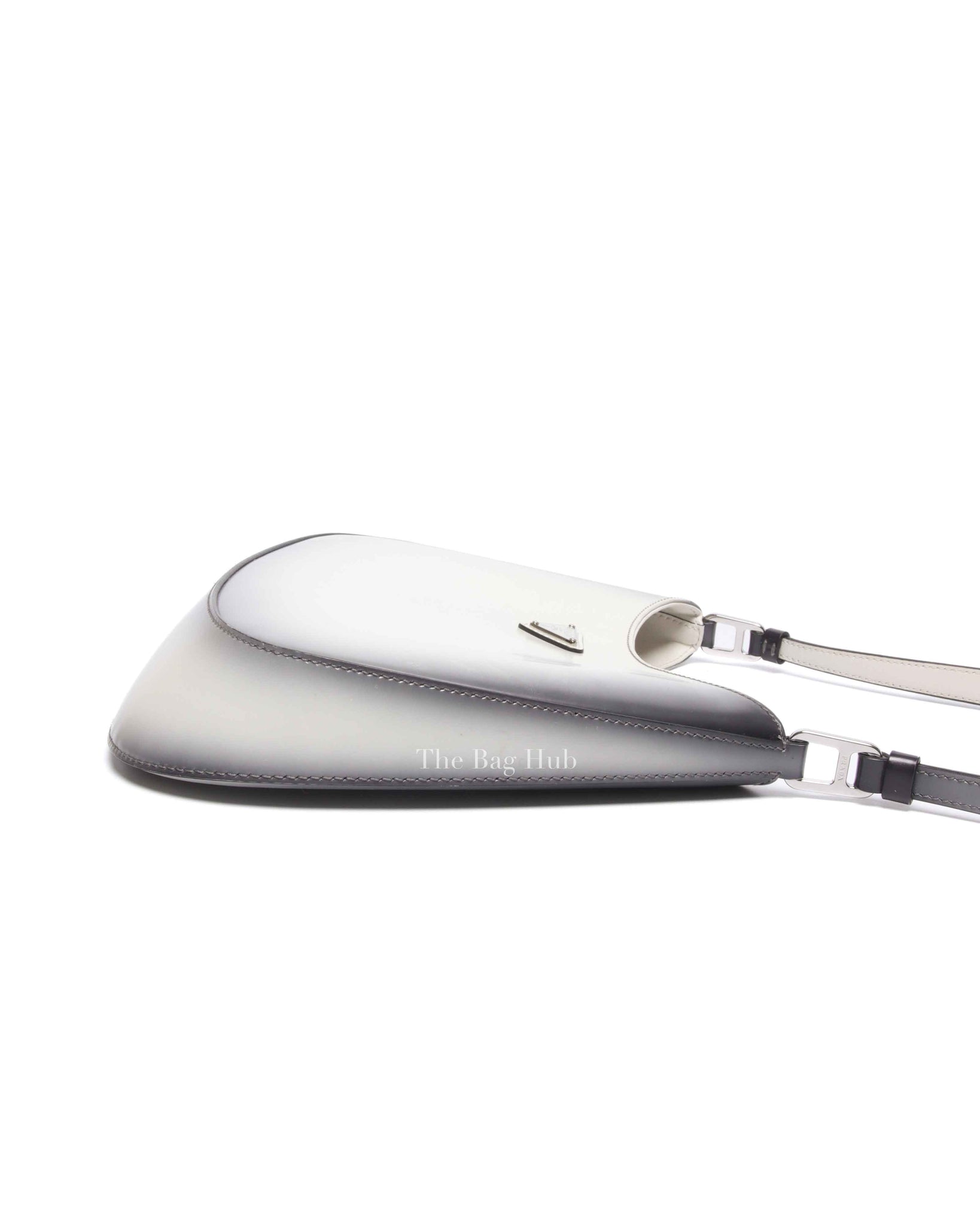 Prada Black/White Ombre Brushed Leather Cleo Small Bag