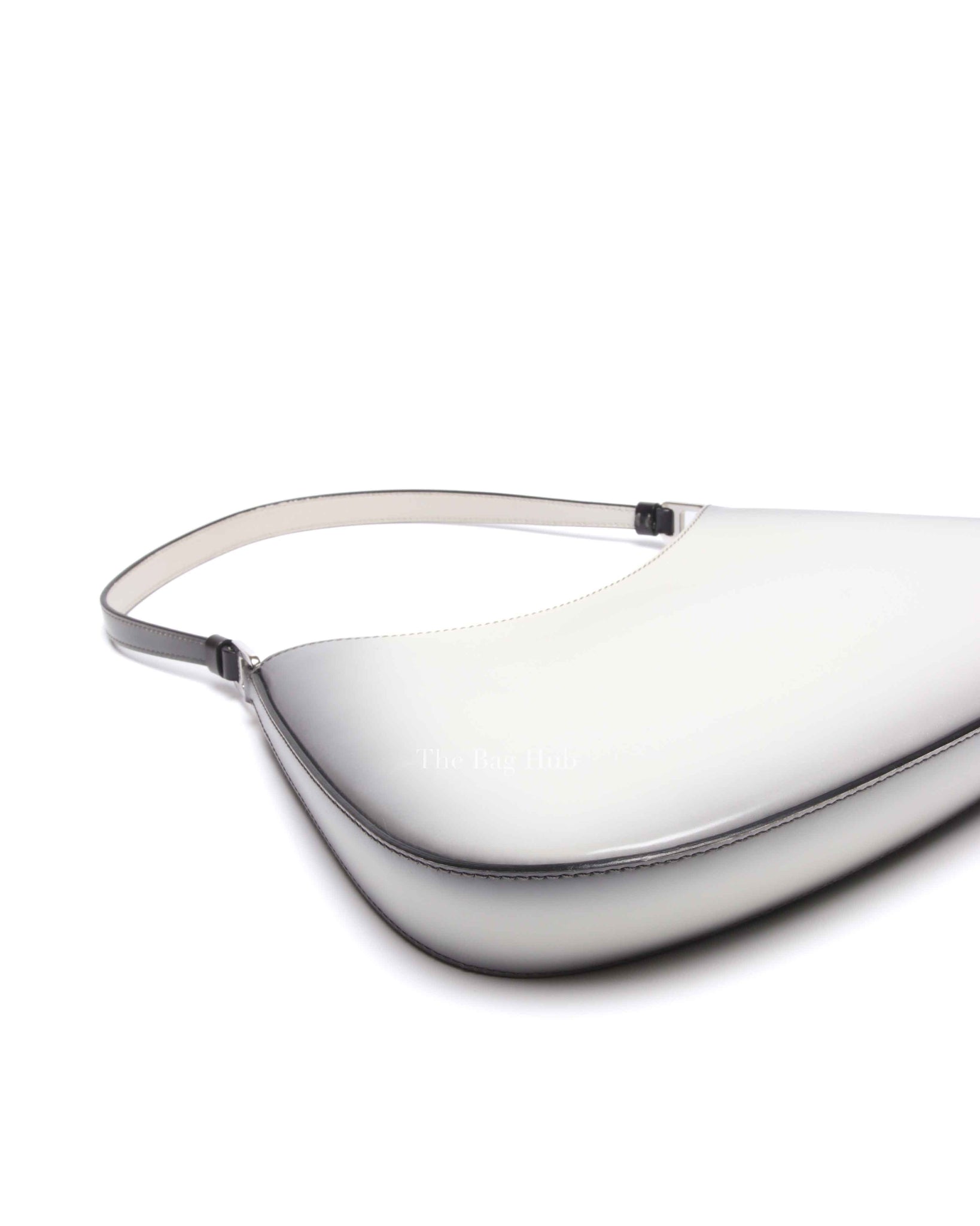 Prada Black/White Ombre Brushed Leather Cleo Small Bag