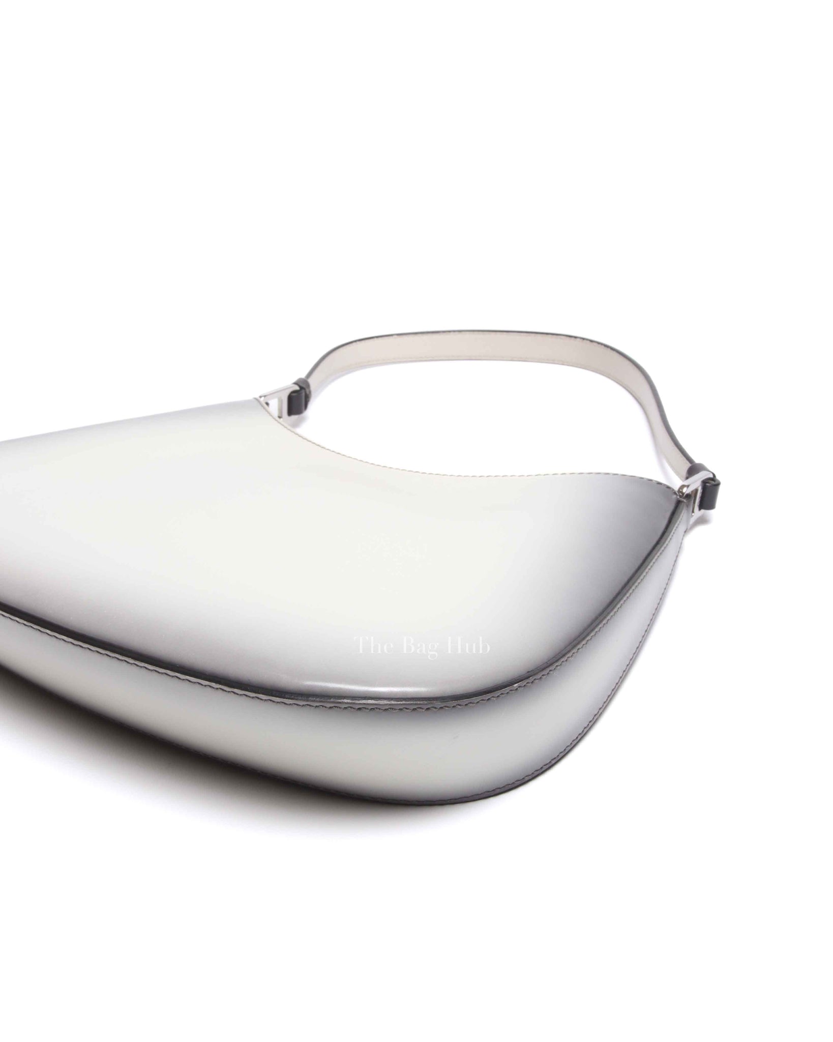 Prada Black/White Ombre Brushed Leather Cleo Small Bag