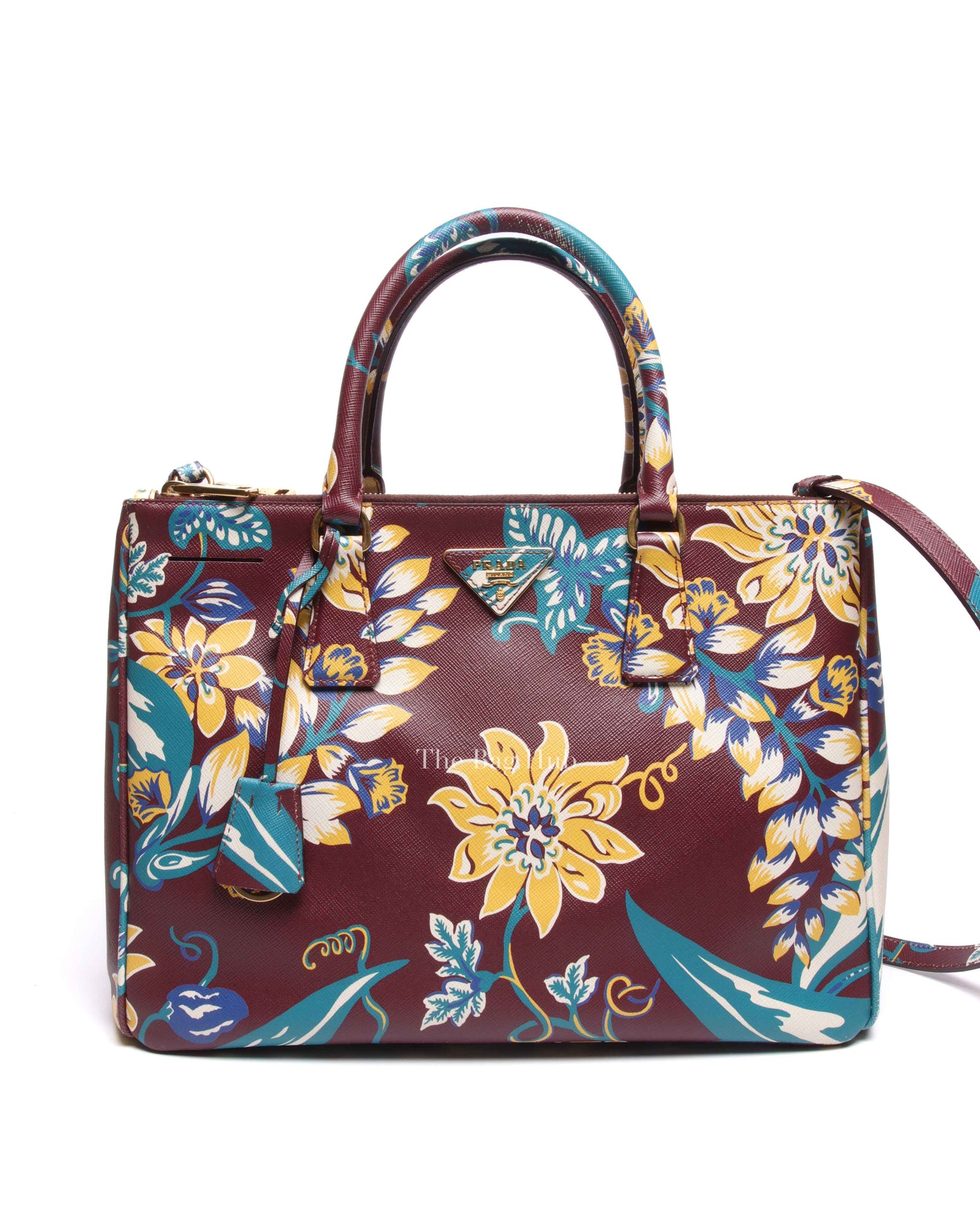 Prada Floral Saffiano Leather Galleria Medium Tote Bag BN2274