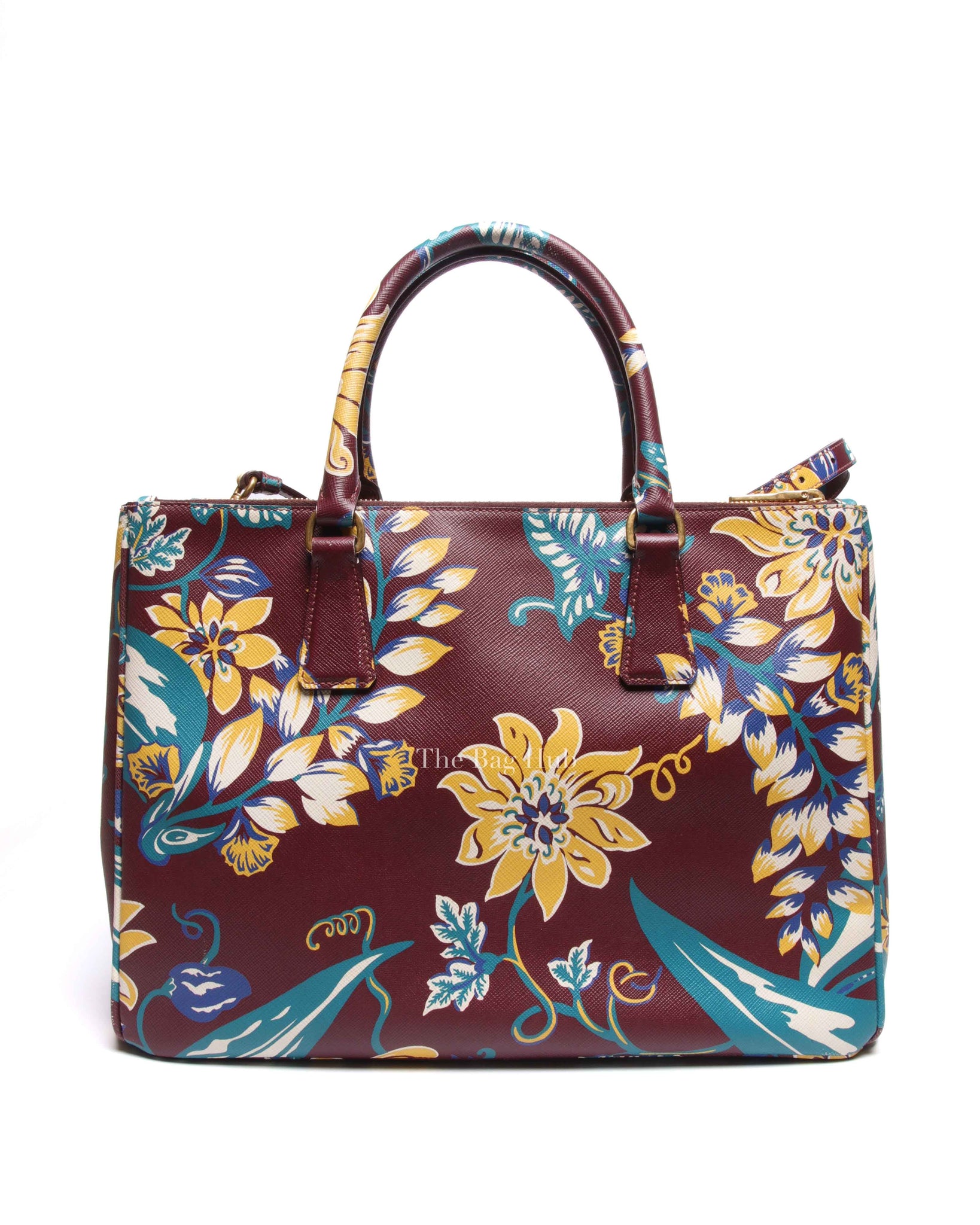 Prada Floral Saffiano Leather Galleria Medium Tote Bag BN2274