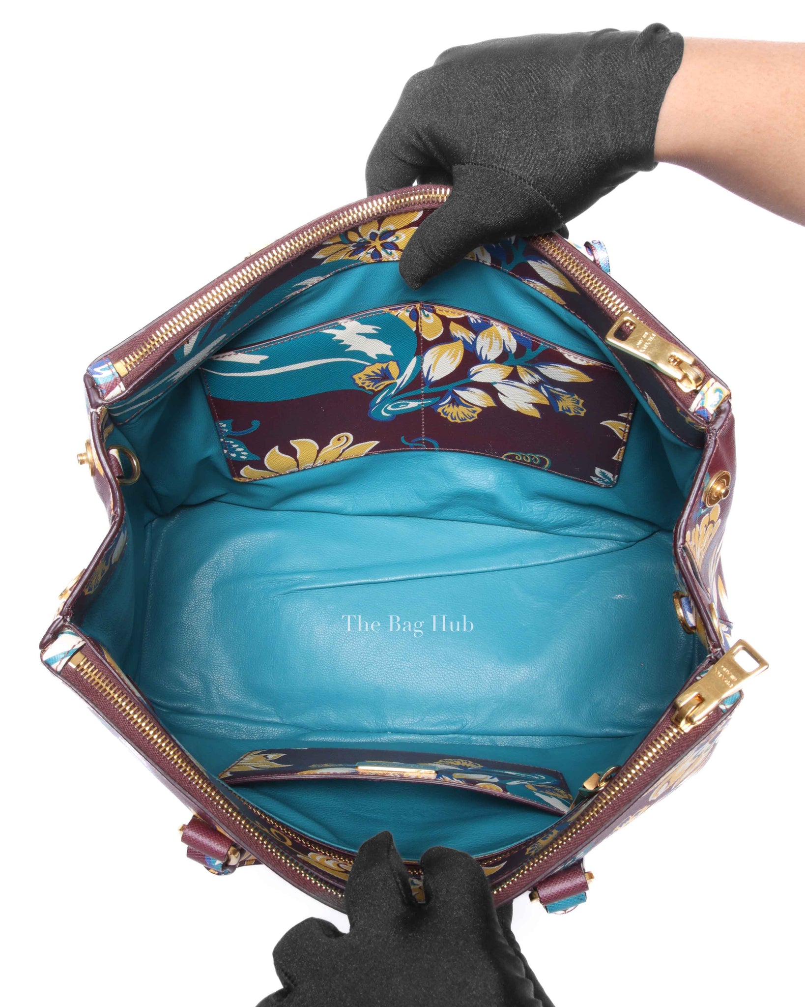 Prada Floral Saffiano Leather Galleria Medium Tote Bag BN2274