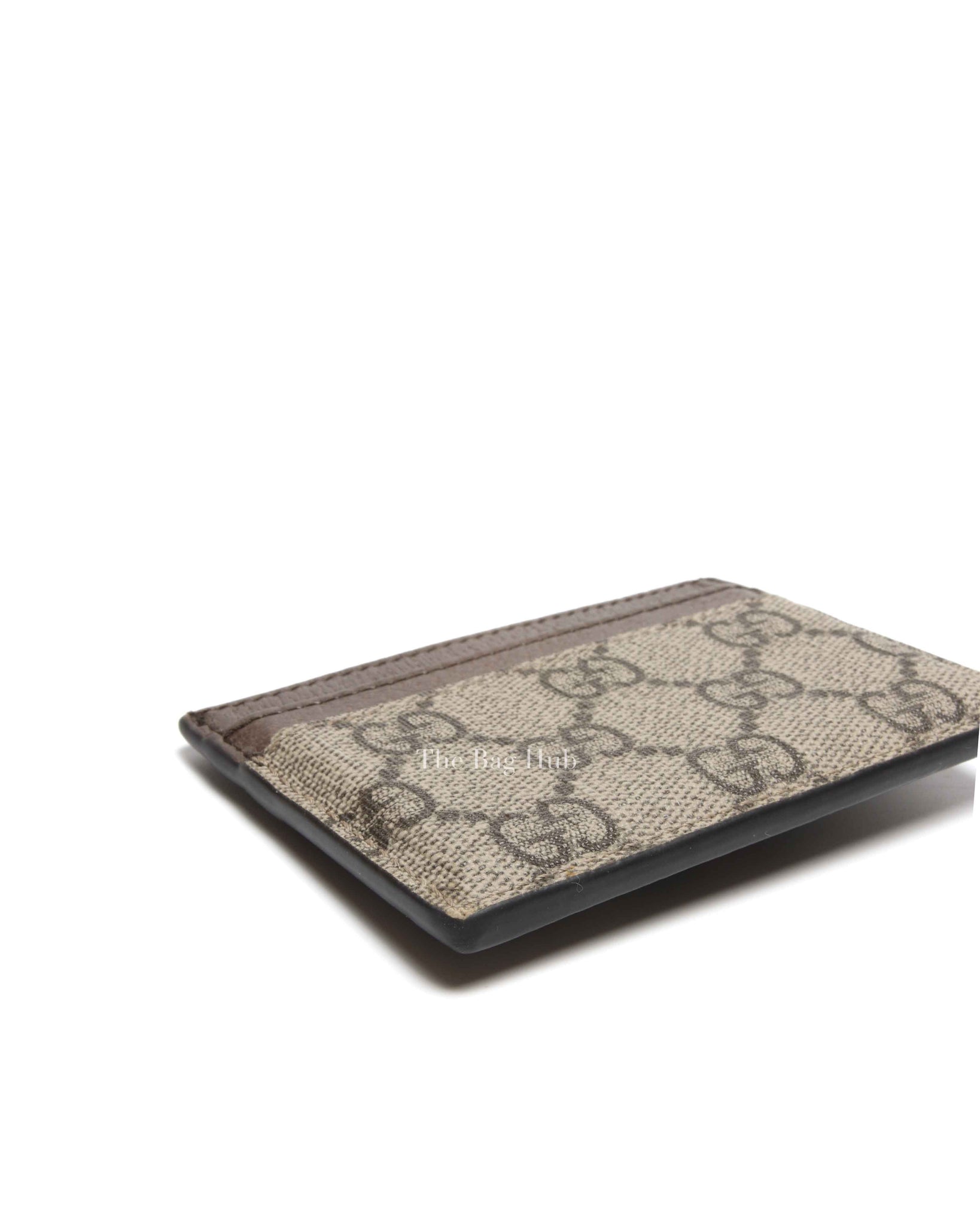 Gucci Beige/Dark Brown Monogram Canvas Ophidia Card Holder