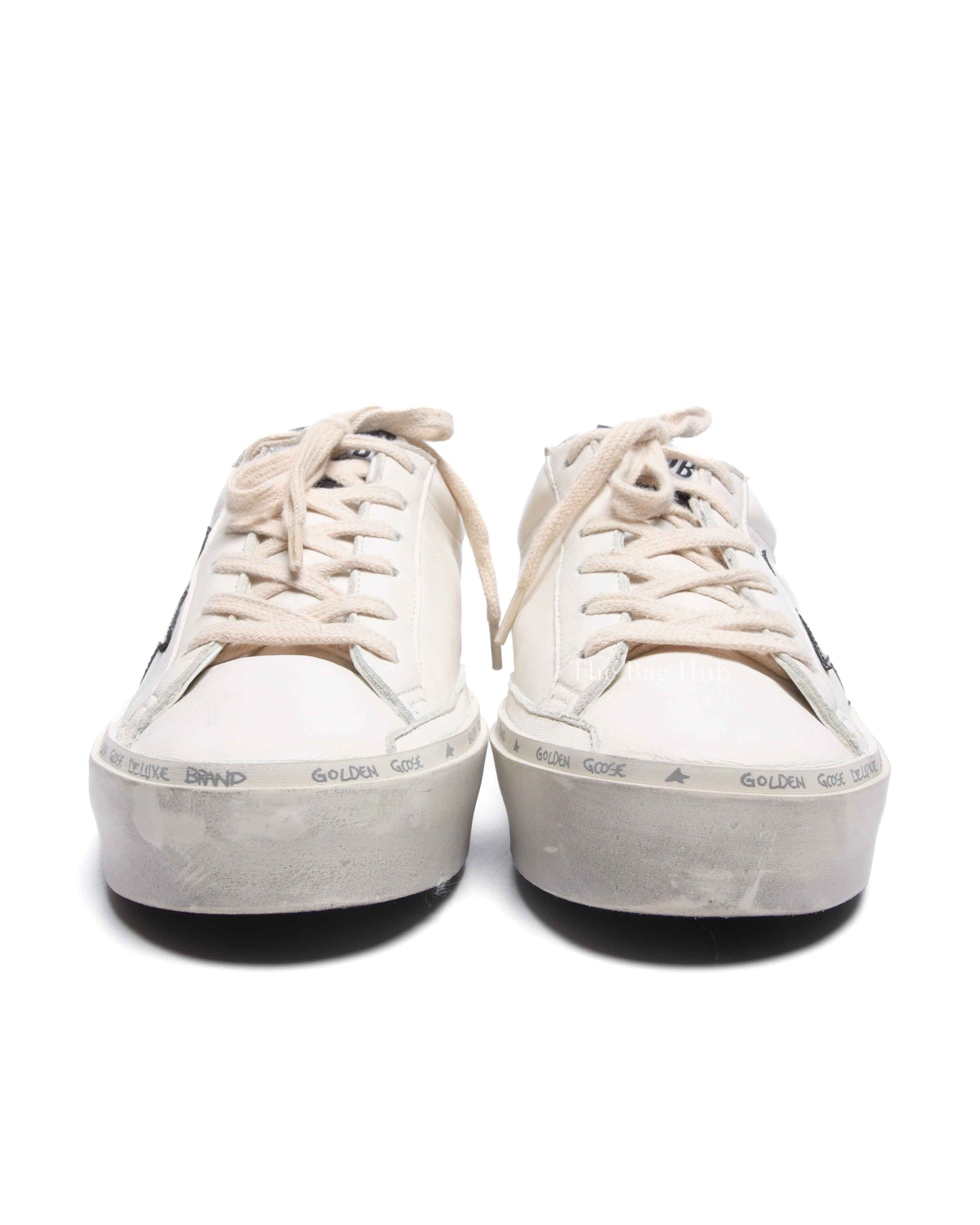Golden Goose White/Black Hi Star Low Top Sneakers Size 37