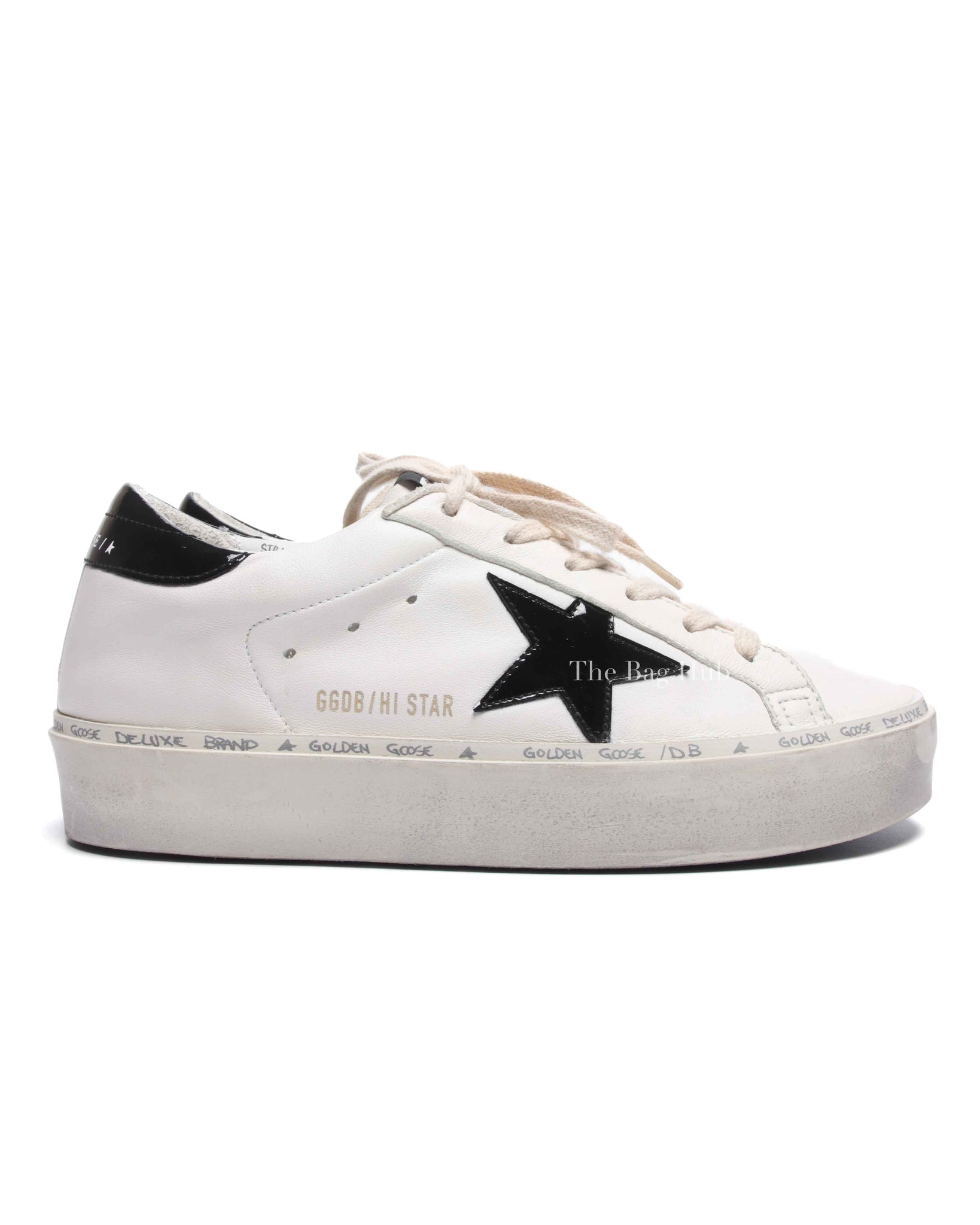 Golden Goose White/Black Hi Star Low Top Sneakers Size 37