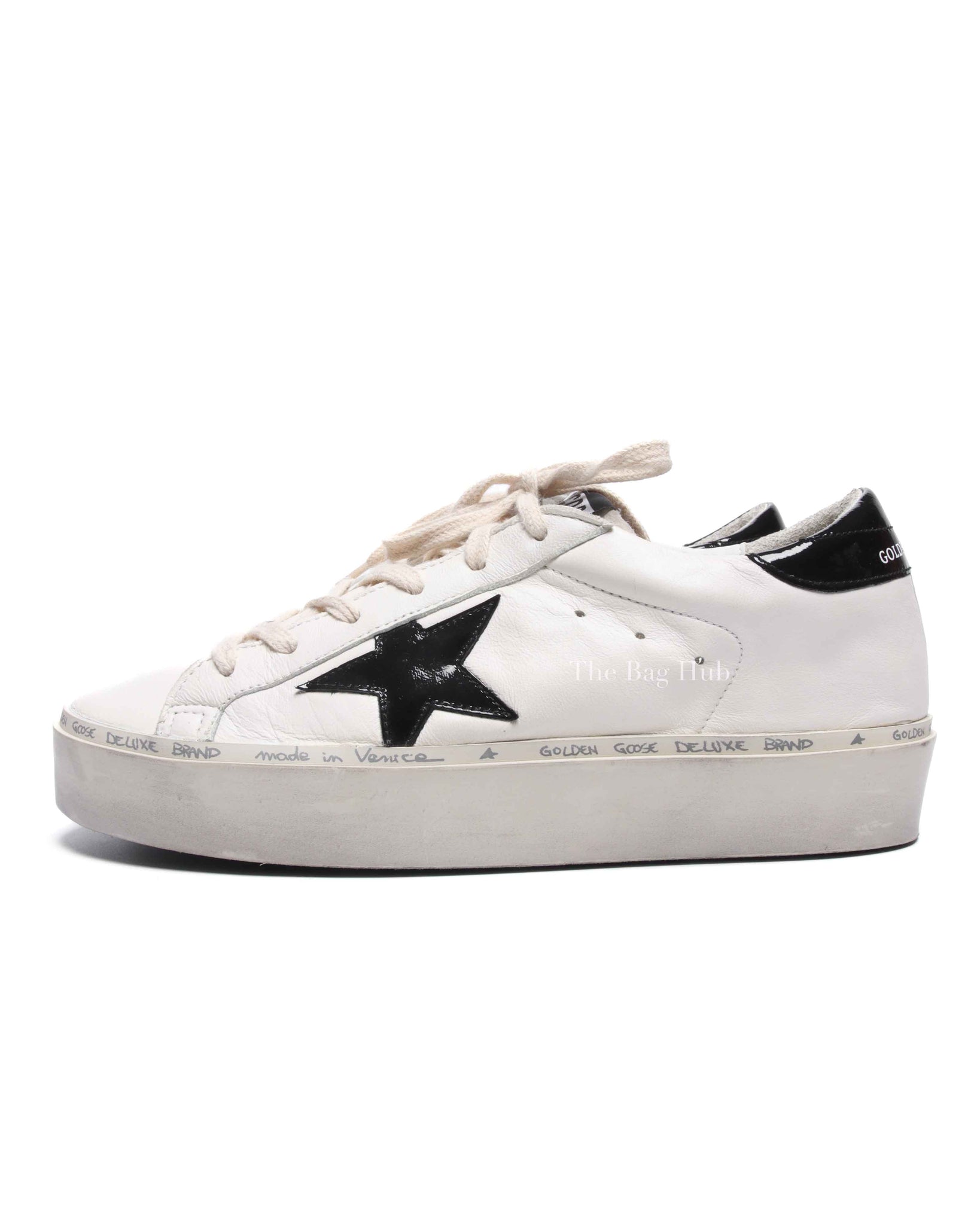Golden Goose White/Black Hi Star Low Top Sneakers Size 37