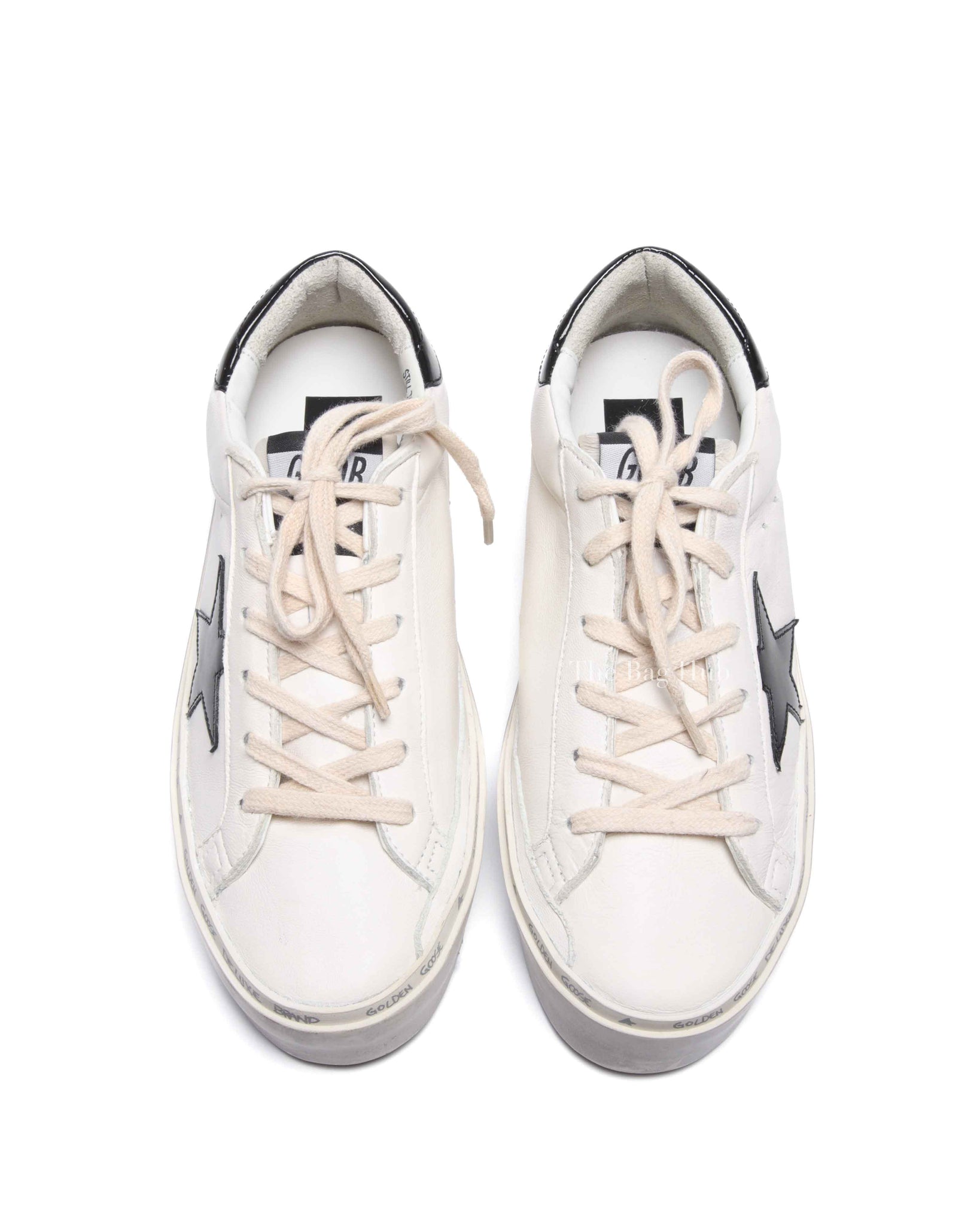 Golden Goose White/Black Hi Star Low Top Sneakers Size 37