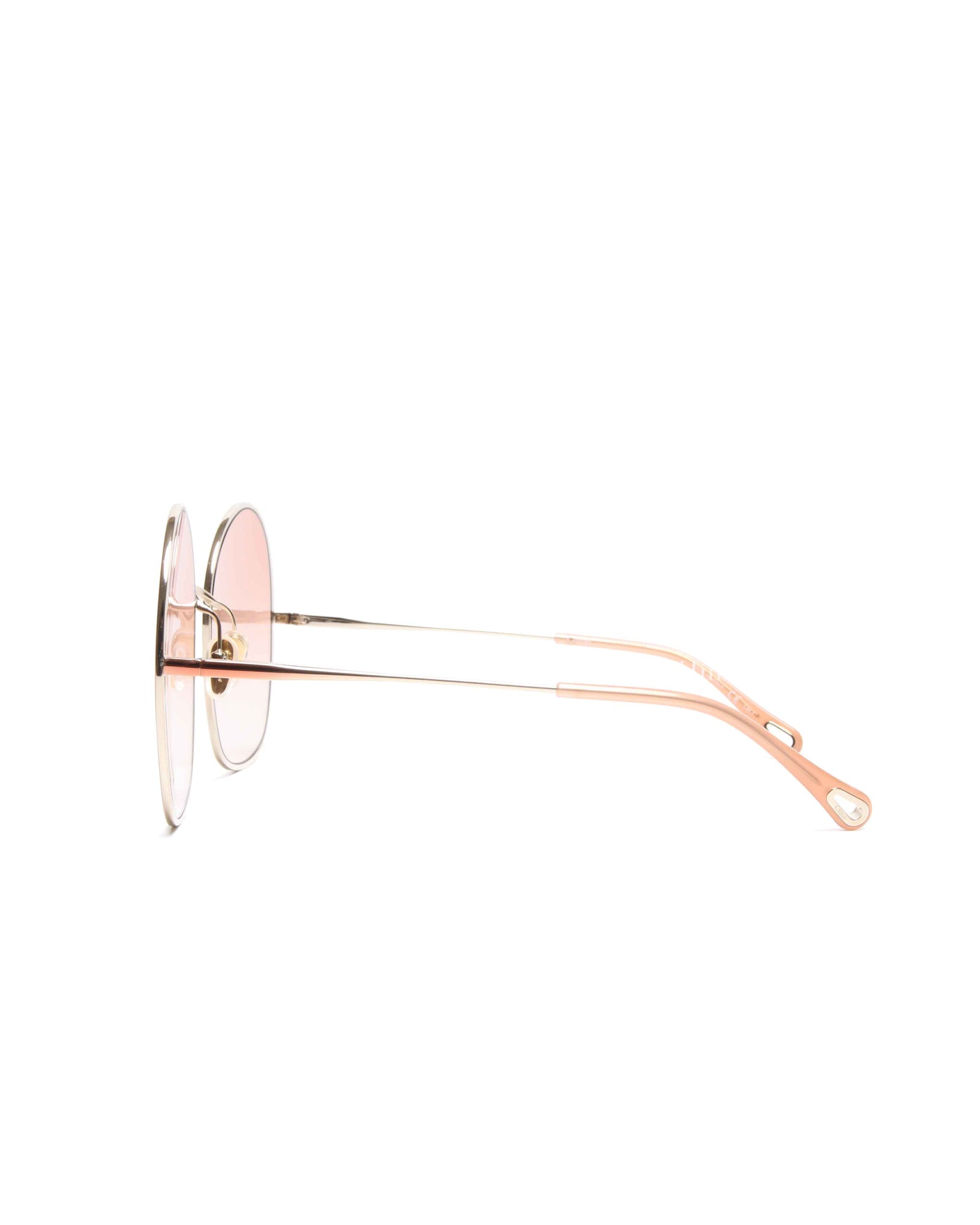 Chloe Nude/Orange Gradient Metal Oversized Round Sunglasses CH0014S