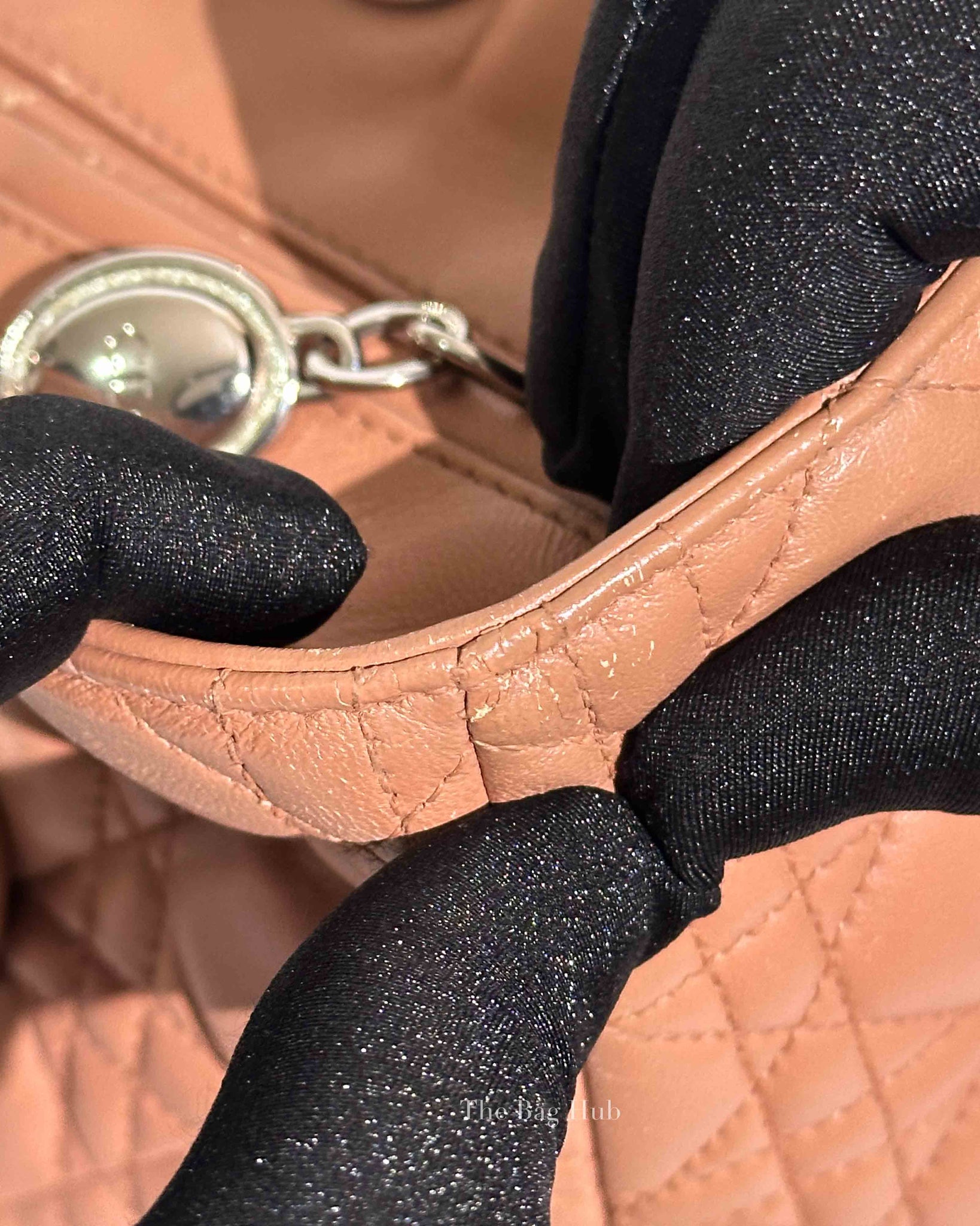 Dior Nude Cannage Lambskin Lady Dior Large Bag