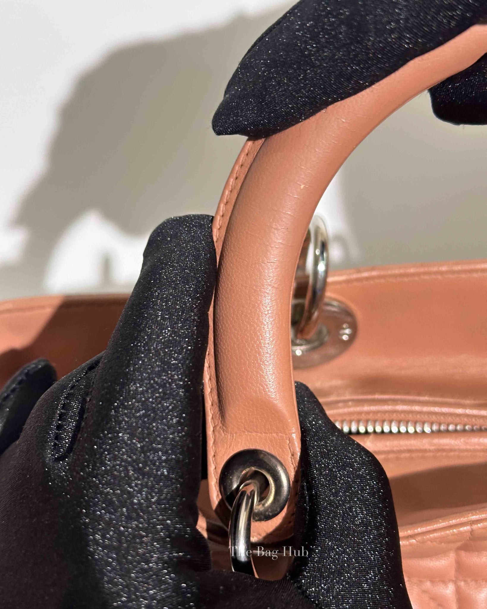 Dior Nude Cannage Lambskin Lady Dior Large Bag