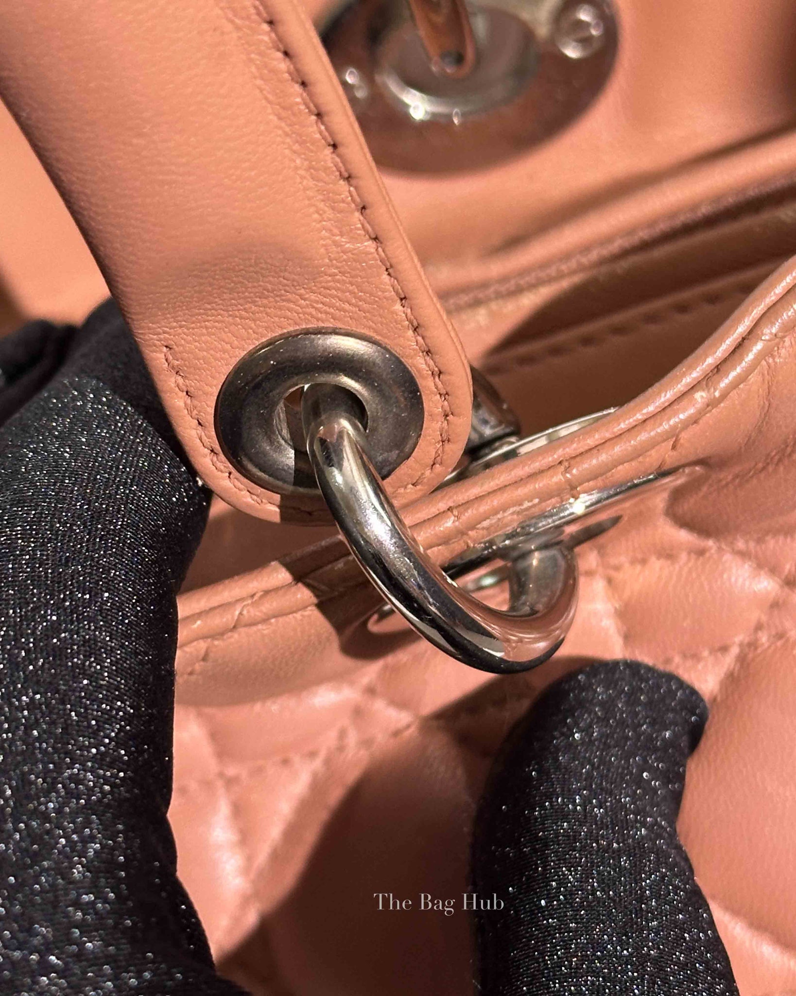 Dior Nude Cannage Lambskin Lady Dior Large Bag