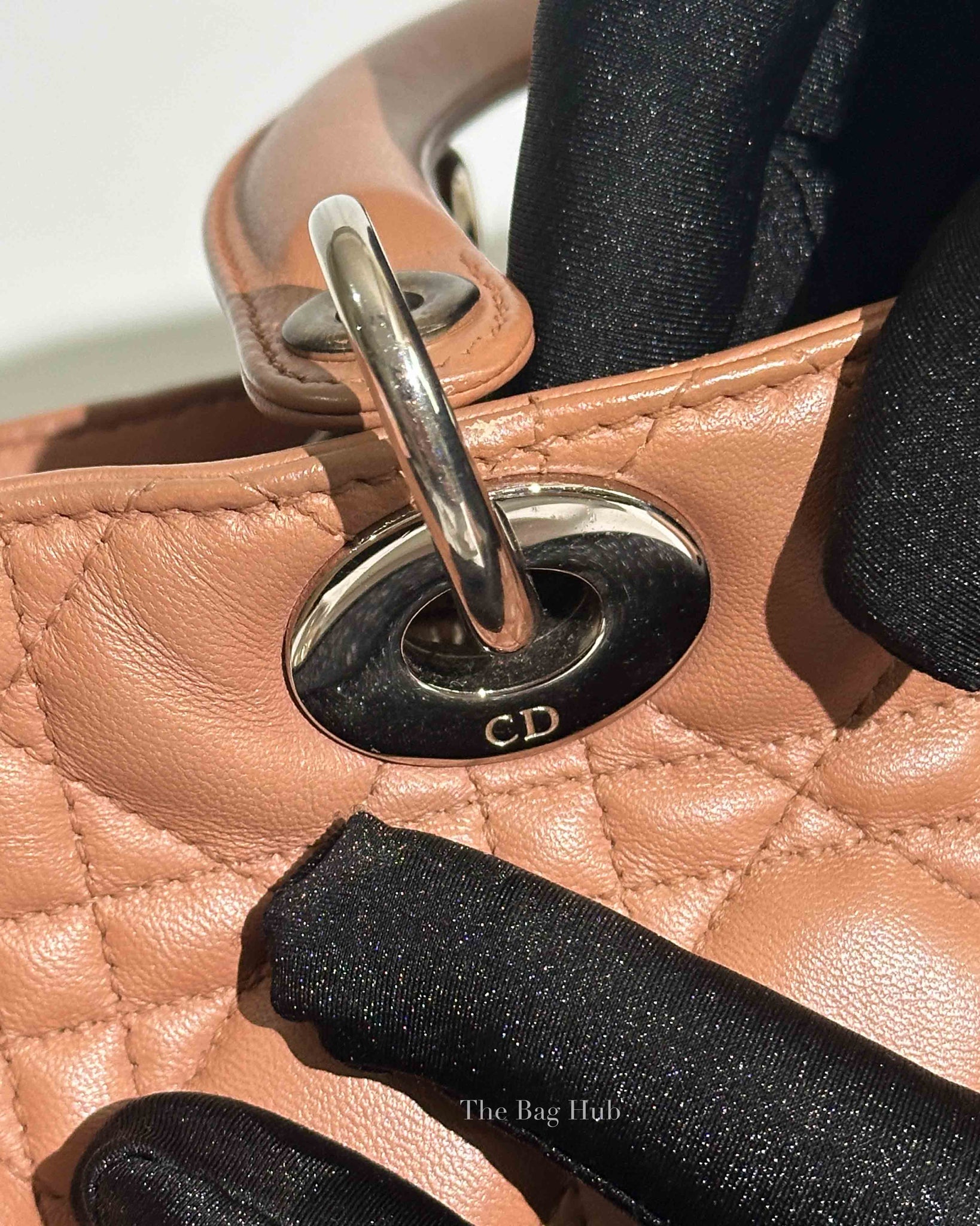 Dior Nude Cannage Lambskin Lady Dior Large Bag