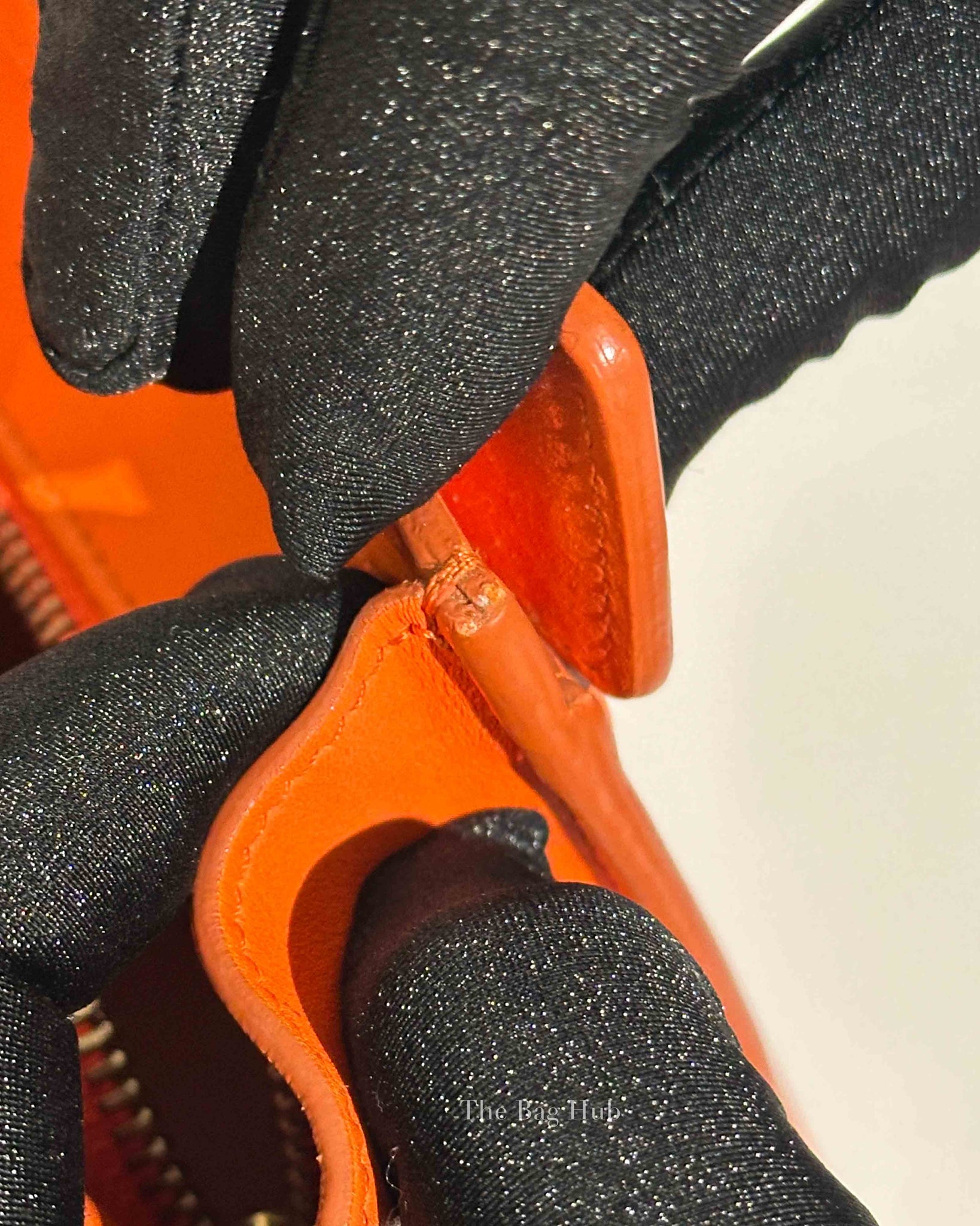 Celine Orange Leather Nano Luggage Tote Bag