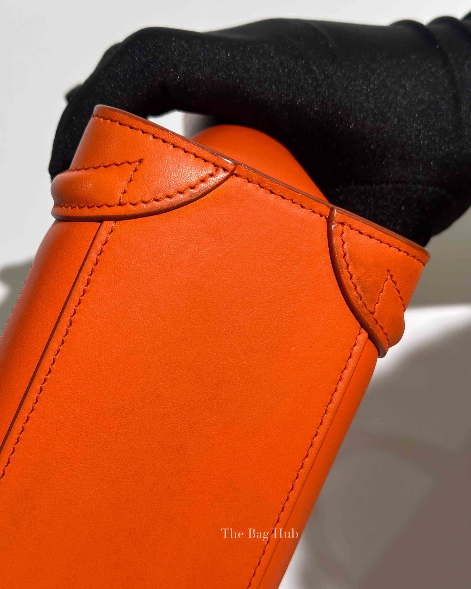 Celine Orange Leather Nano Luggage Tote Bag