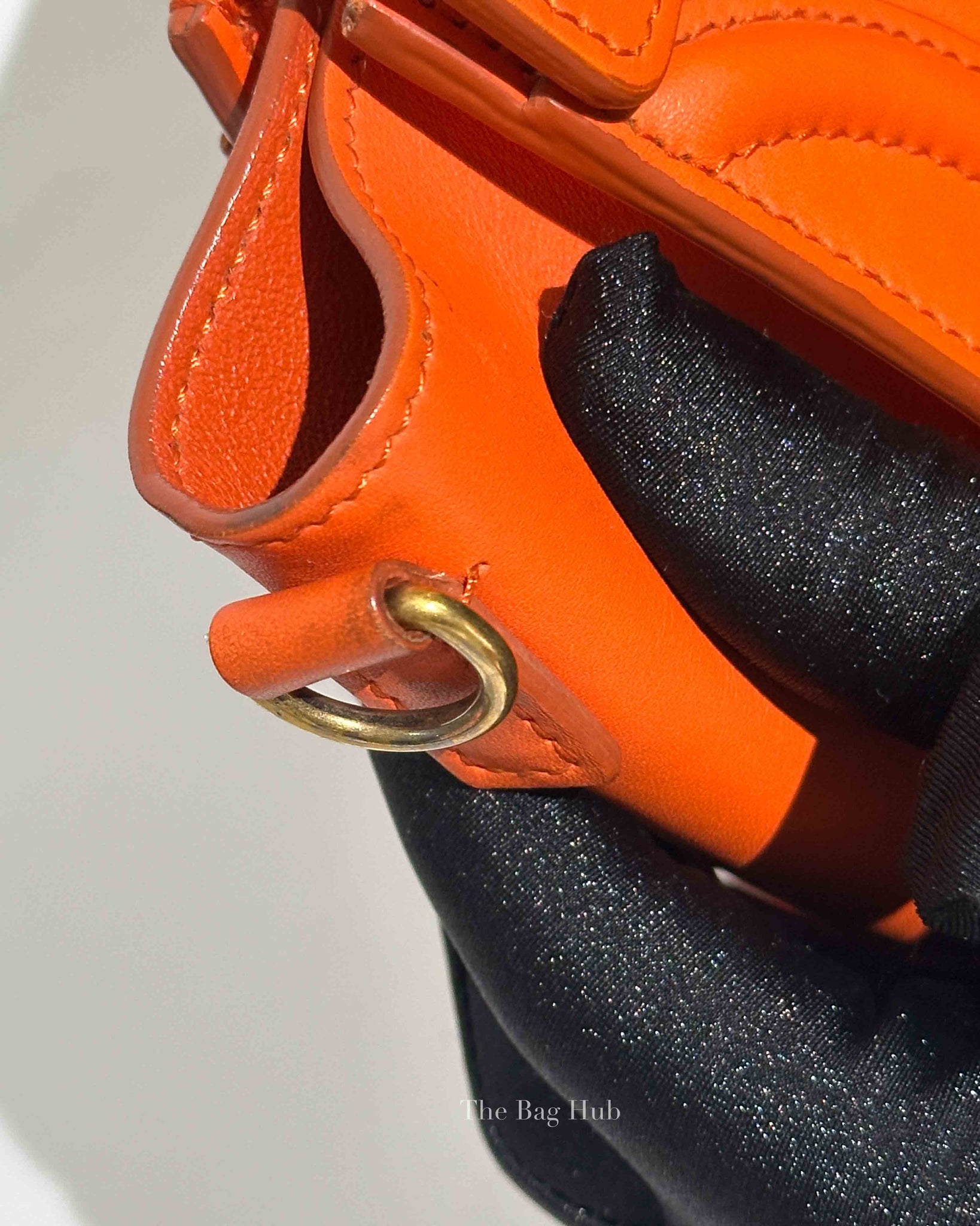 Celine Orange Leather Nano Luggage Tote Bag