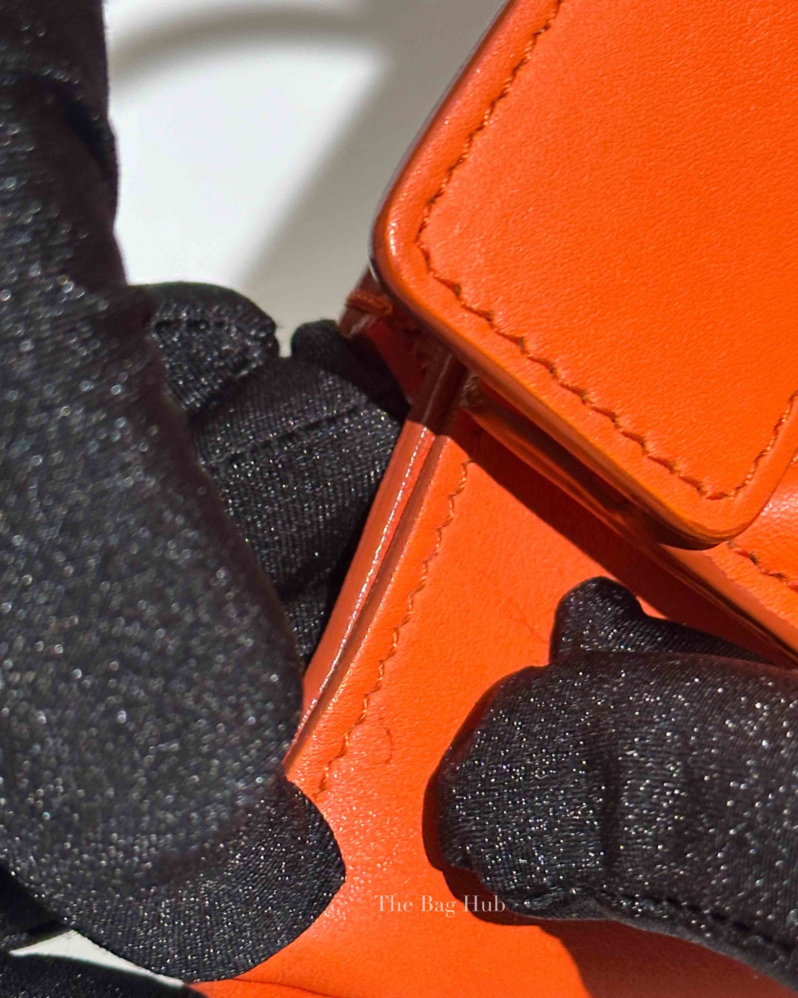 Celine Orange Leather Nano Luggage Tote Bag