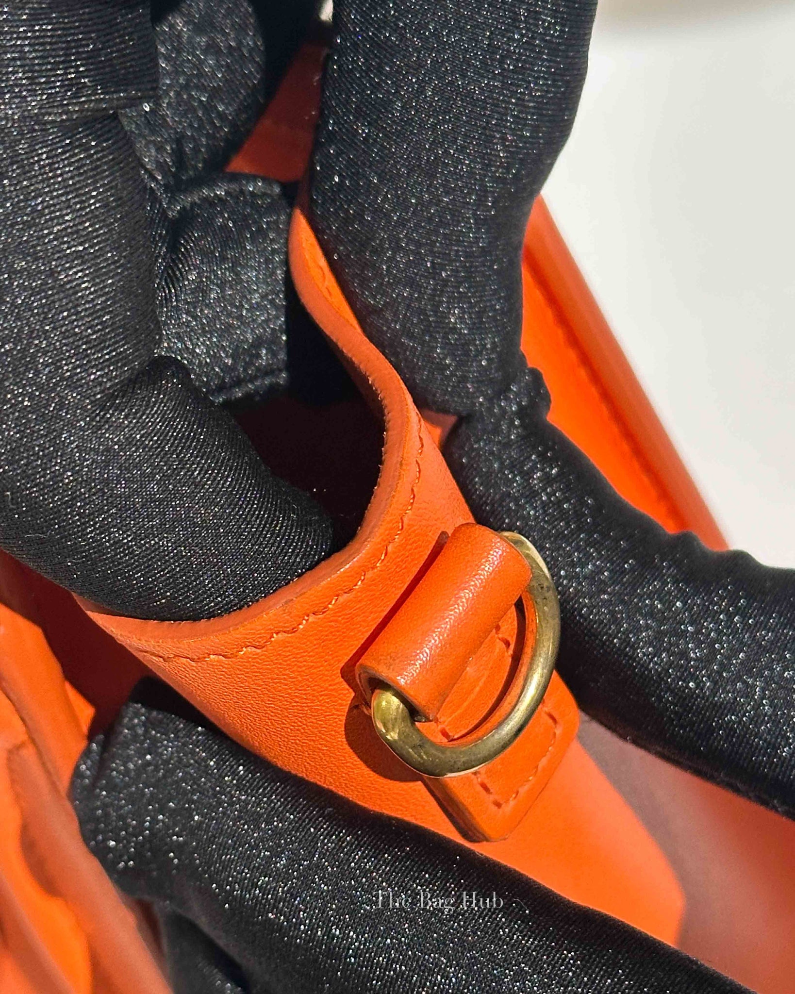 Celine Orange Leather Nano Luggage Tote Bag