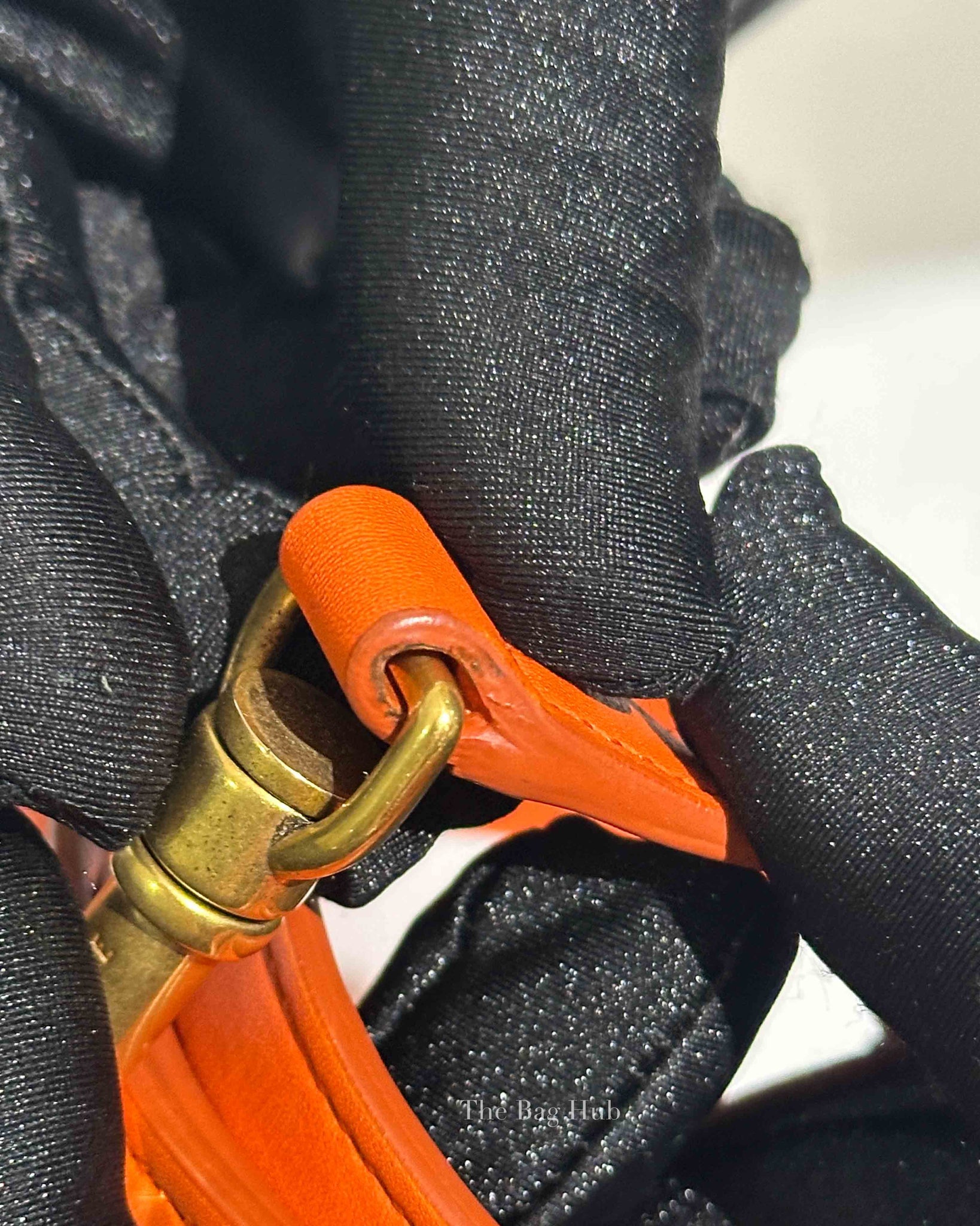 Celine Orange Leather Nano Luggage Tote Bag