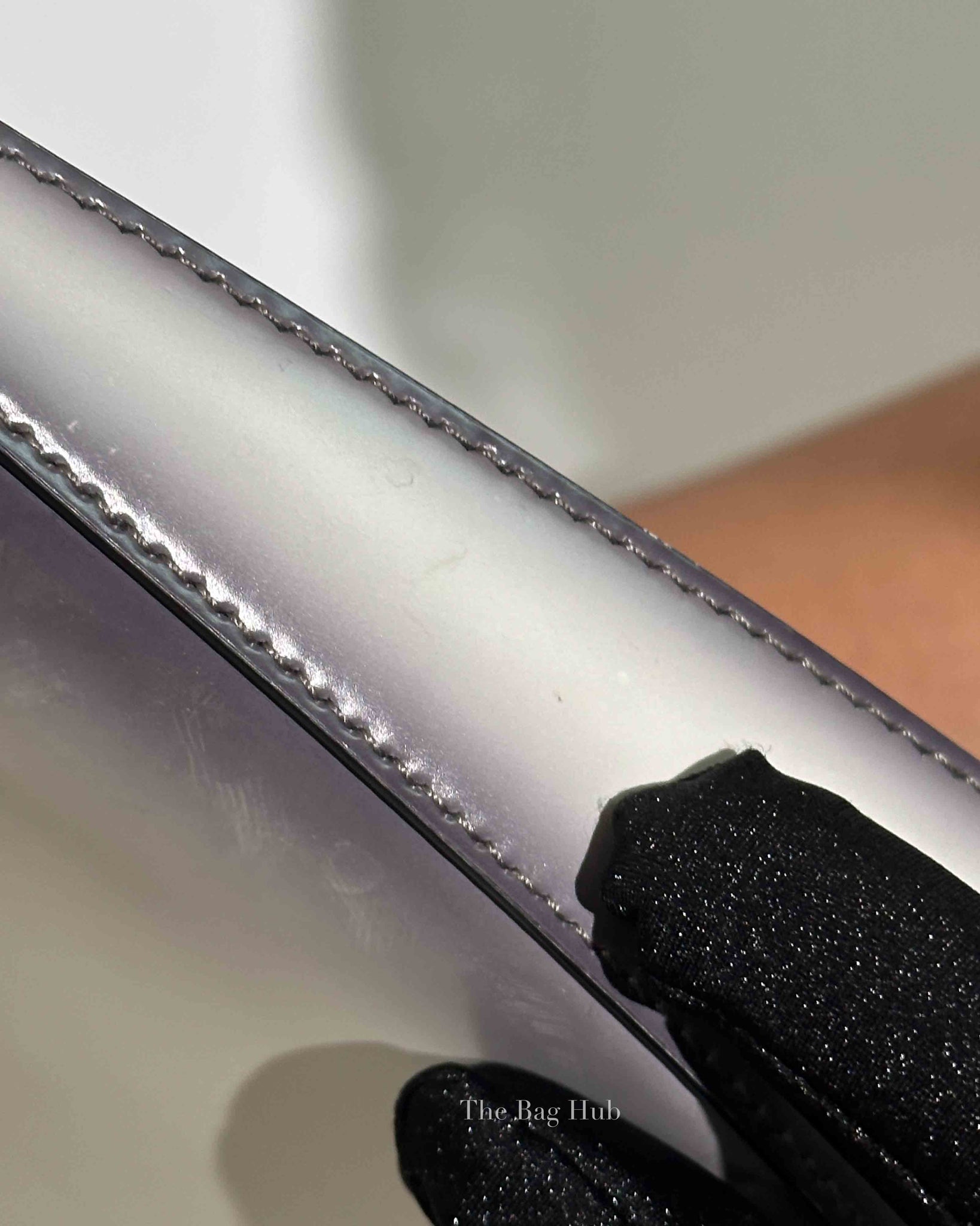 Prada Black/White Ombre Brushed Leather Cleo Small Bag