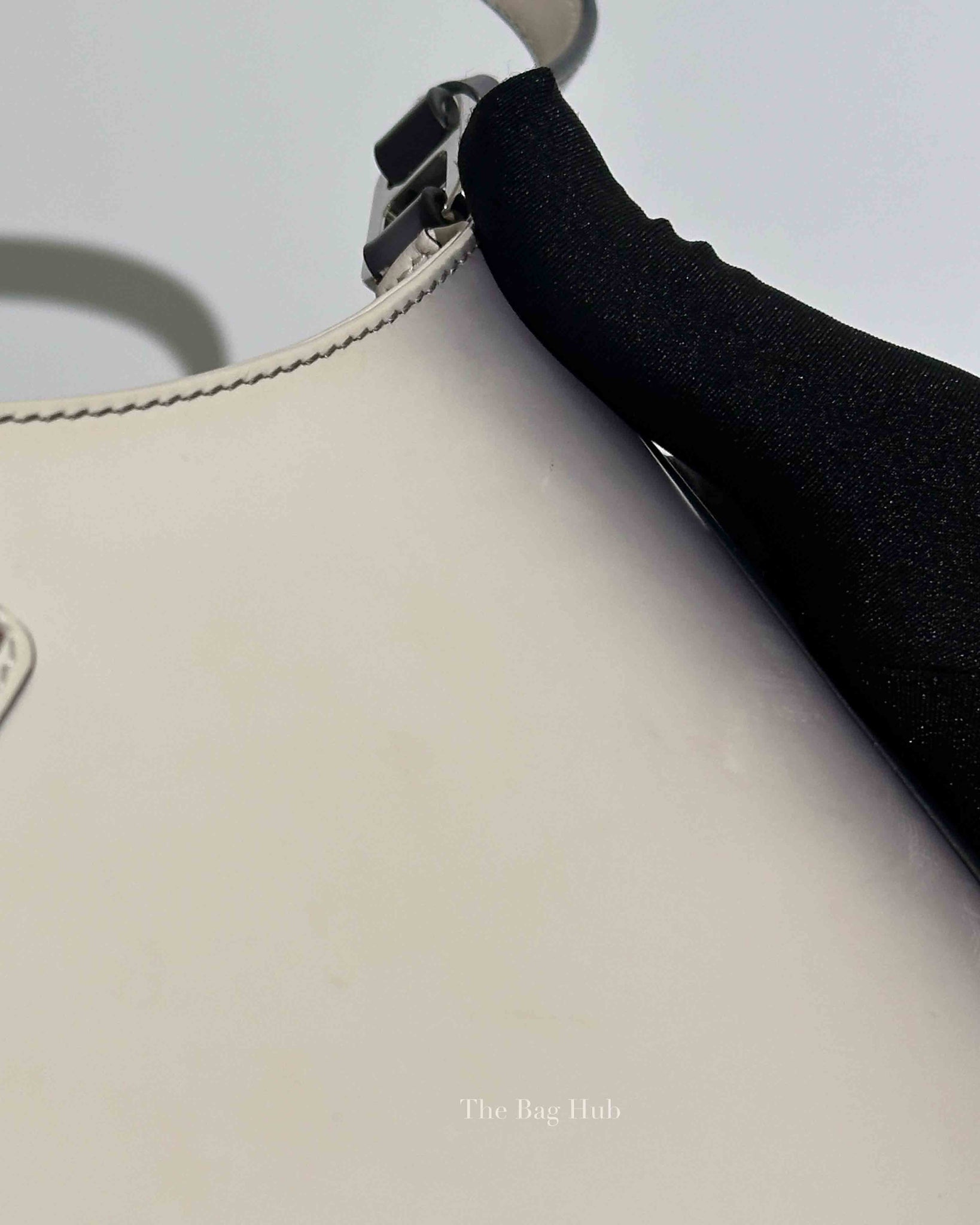 Prada Black/White Ombre Brushed Leather Cleo Small Bag