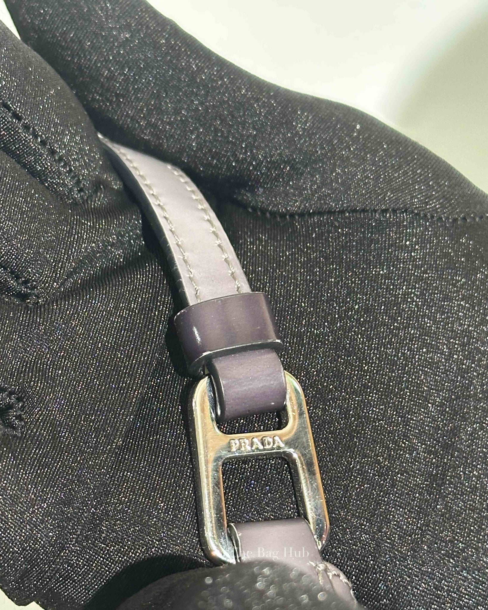 Prada Black/White Ombre Brushed Leather Cleo Small Bag