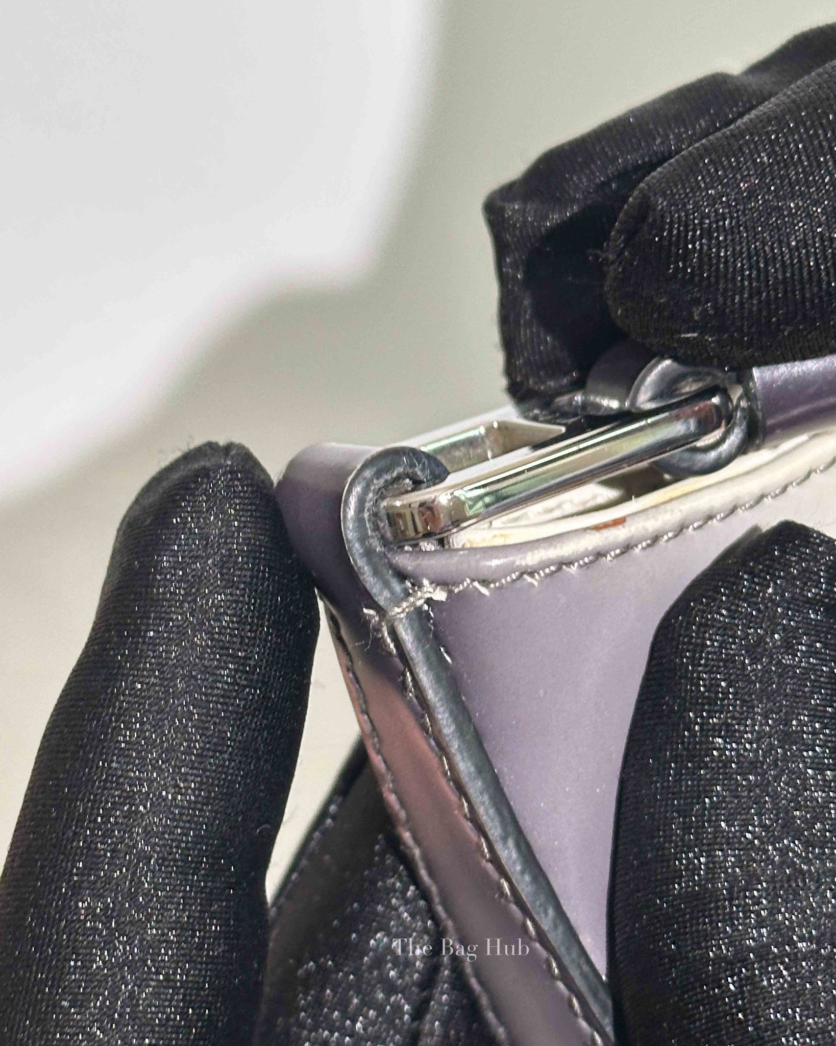 Prada Black/White Ombre Brushed Leather Cleo Small Bag