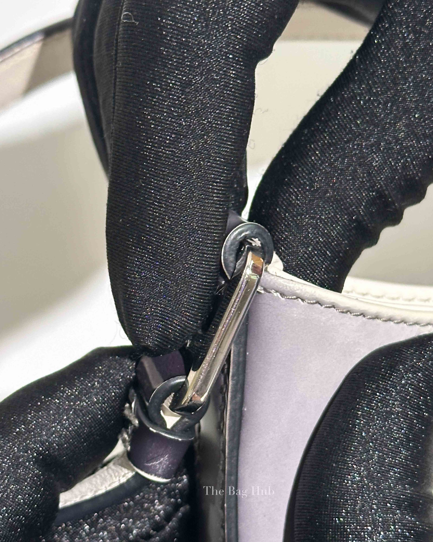 Prada Black/White Ombre Brushed Leather Cleo Small Bag