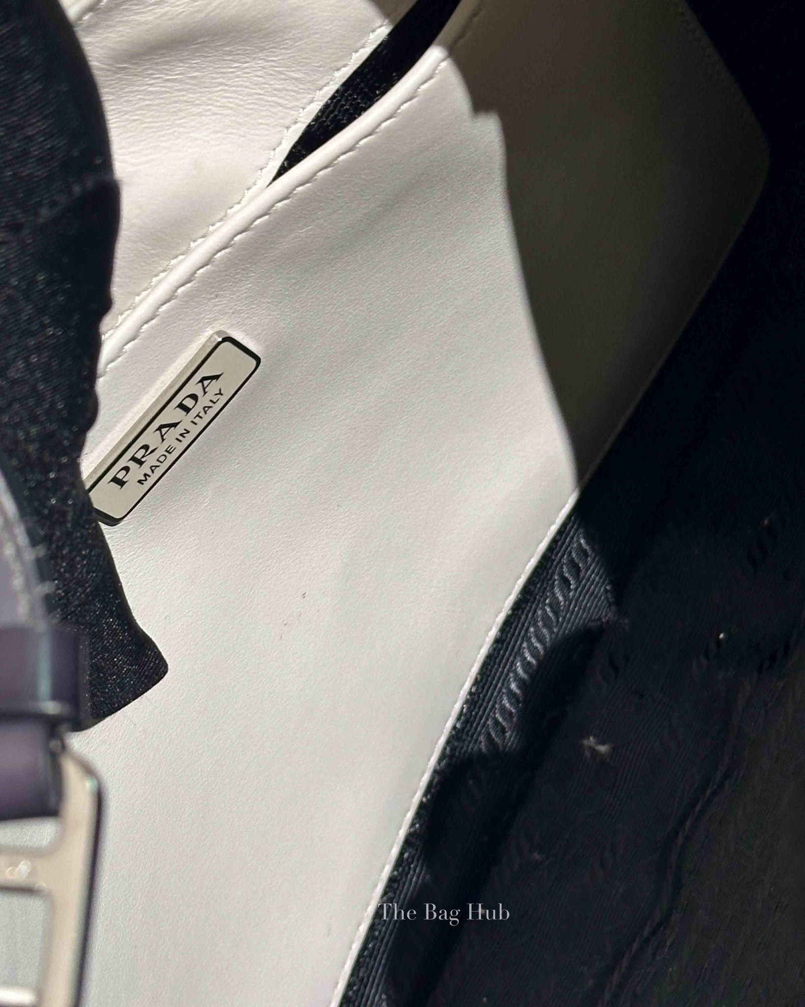 Prada Black/White Ombre Brushed Leather Cleo Small Bag