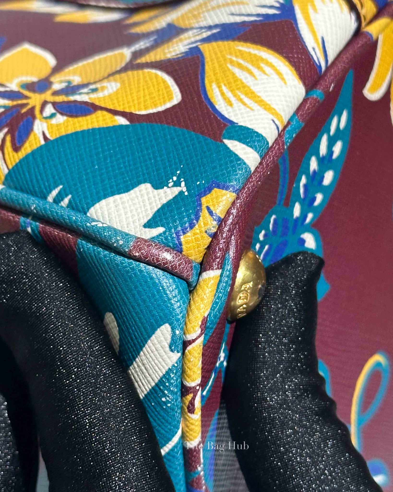 Prada Floral Saffiano Leather Galleria Medium Tote Bag BN2274