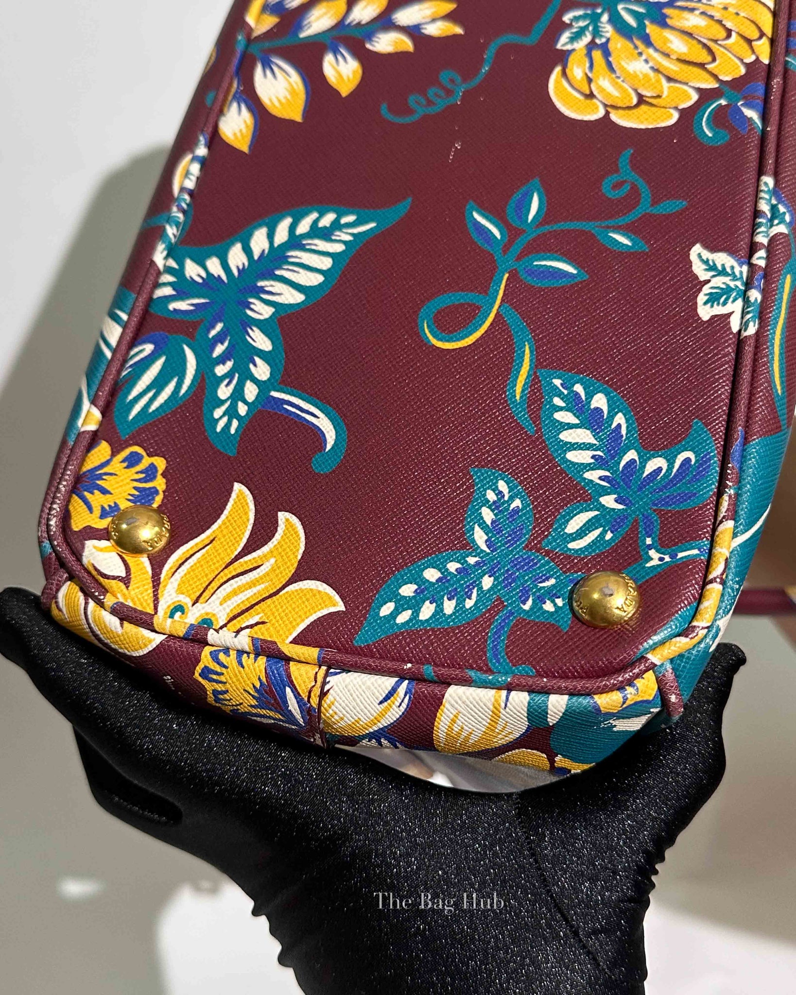 Prada Floral Saffiano Leather Galleria Medium Tote Bag BN2274