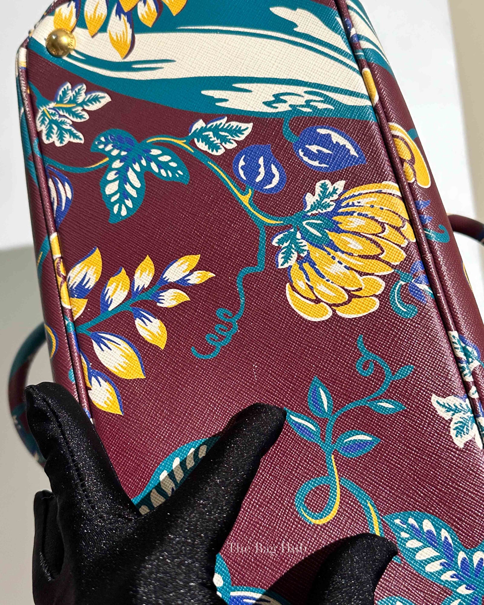 Prada Floral Saffiano Leather Galleria Medium Tote Bag BN2274