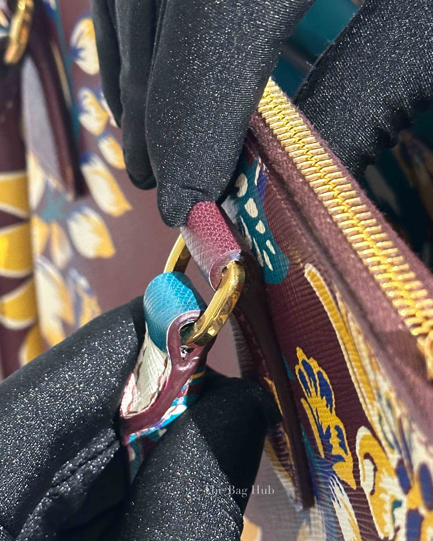 Prada Floral Saffiano Leather Galleria Medium Tote Bag BN2274