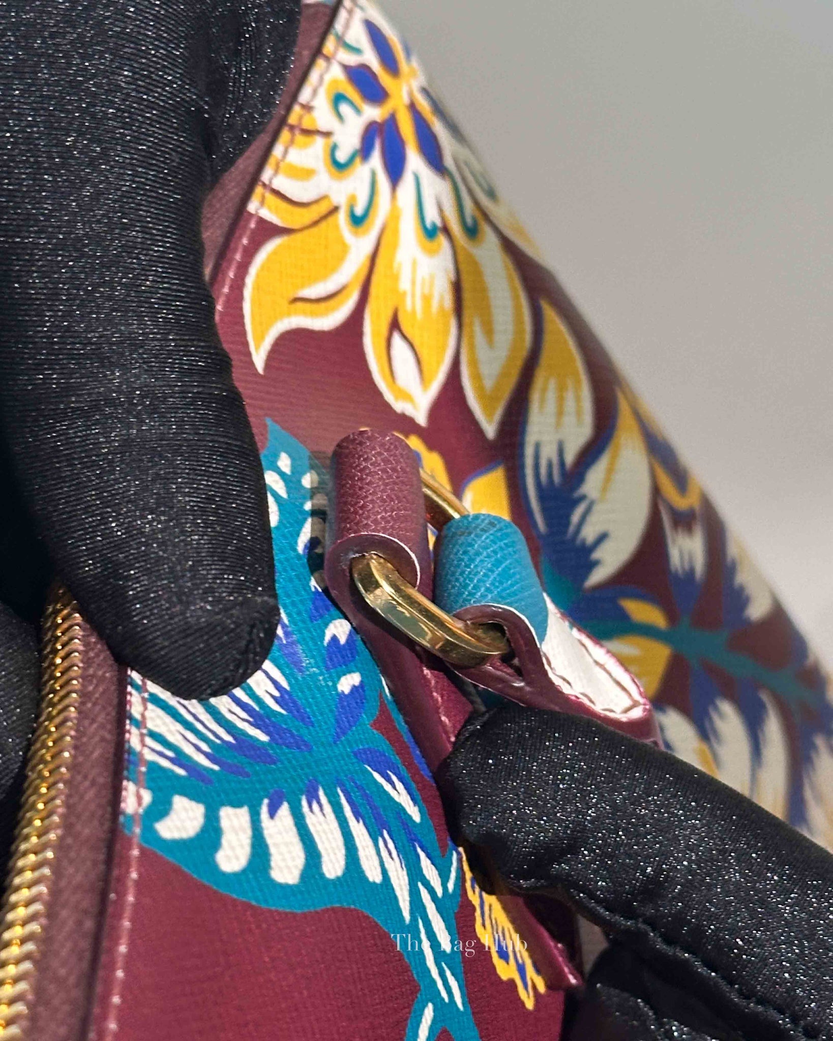 Prada Floral Saffiano Leather Galleria Medium Tote Bag BN2274