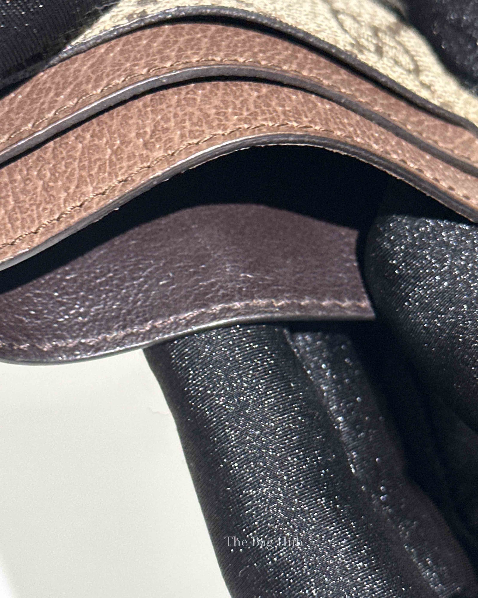 Gucci Beige/Dark Brown Monogram Canvas Ophidia Card Holder