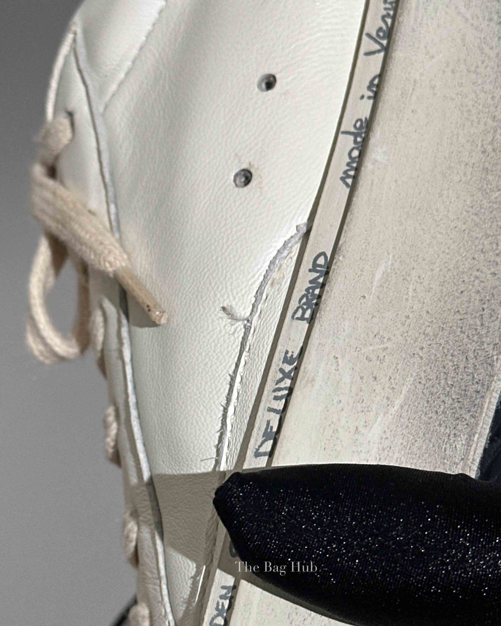 Golden Goose White/Black Hi Star Low Top Sneakers Size 37