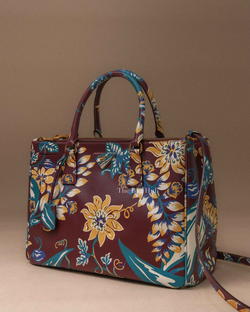 Prada Floral Saffiano Leather Galleria Medium Tote Bag BN2274