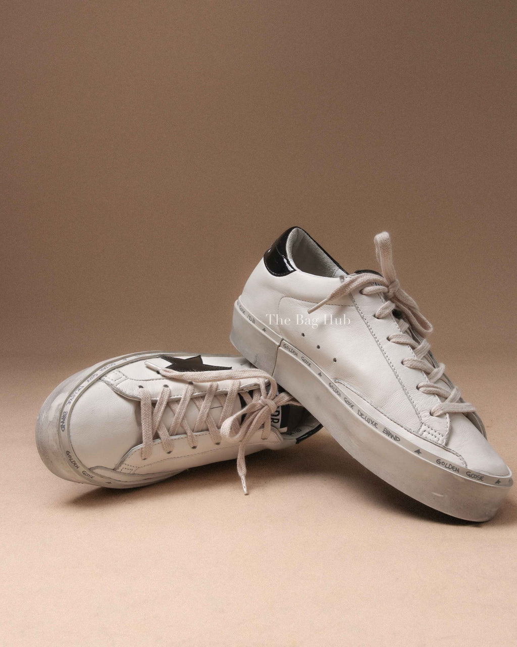 Golden Goose White/Black Hi Star Low Top Sneakers Size 37