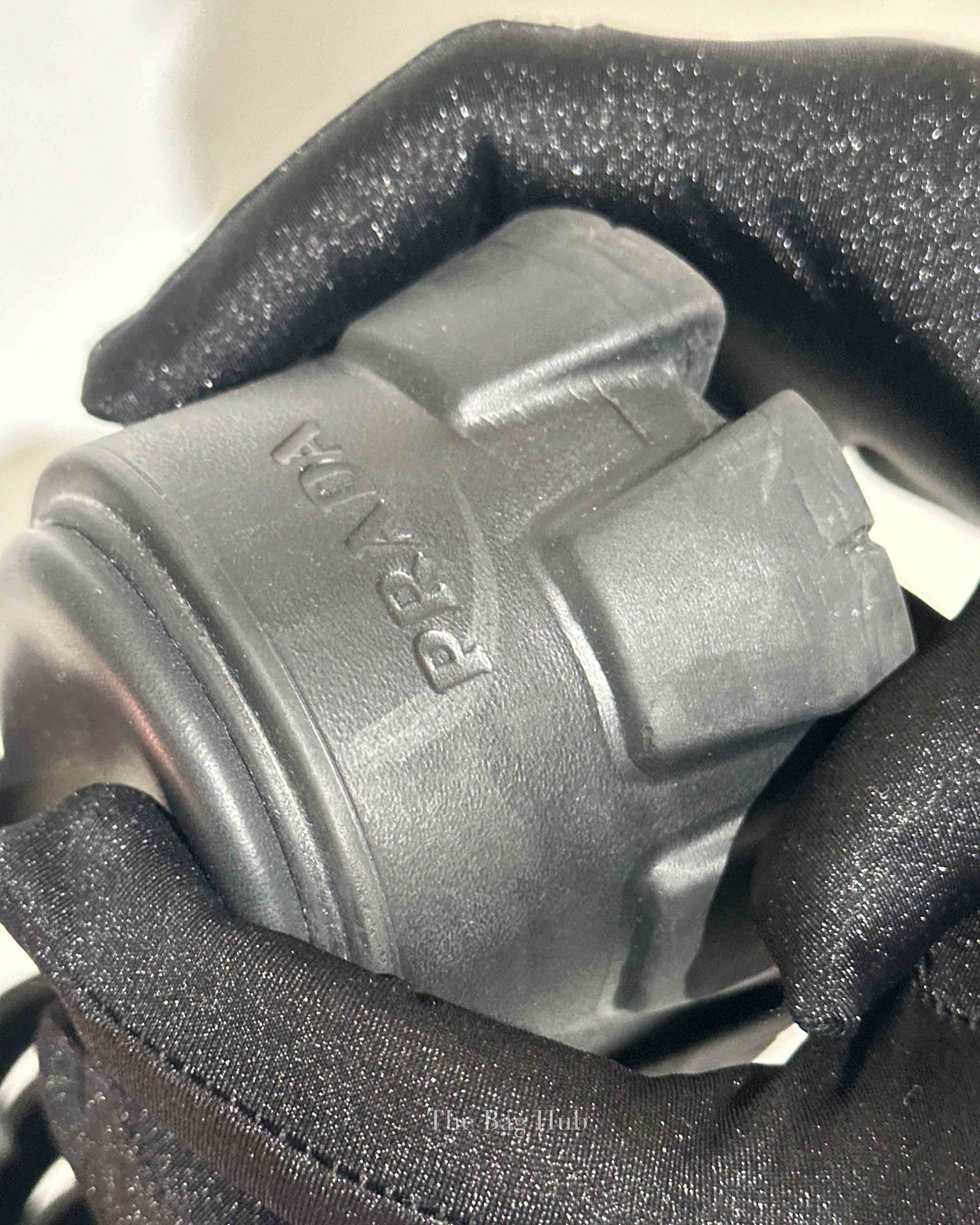 Prada Black Rubber Monolith Sandals Size 38