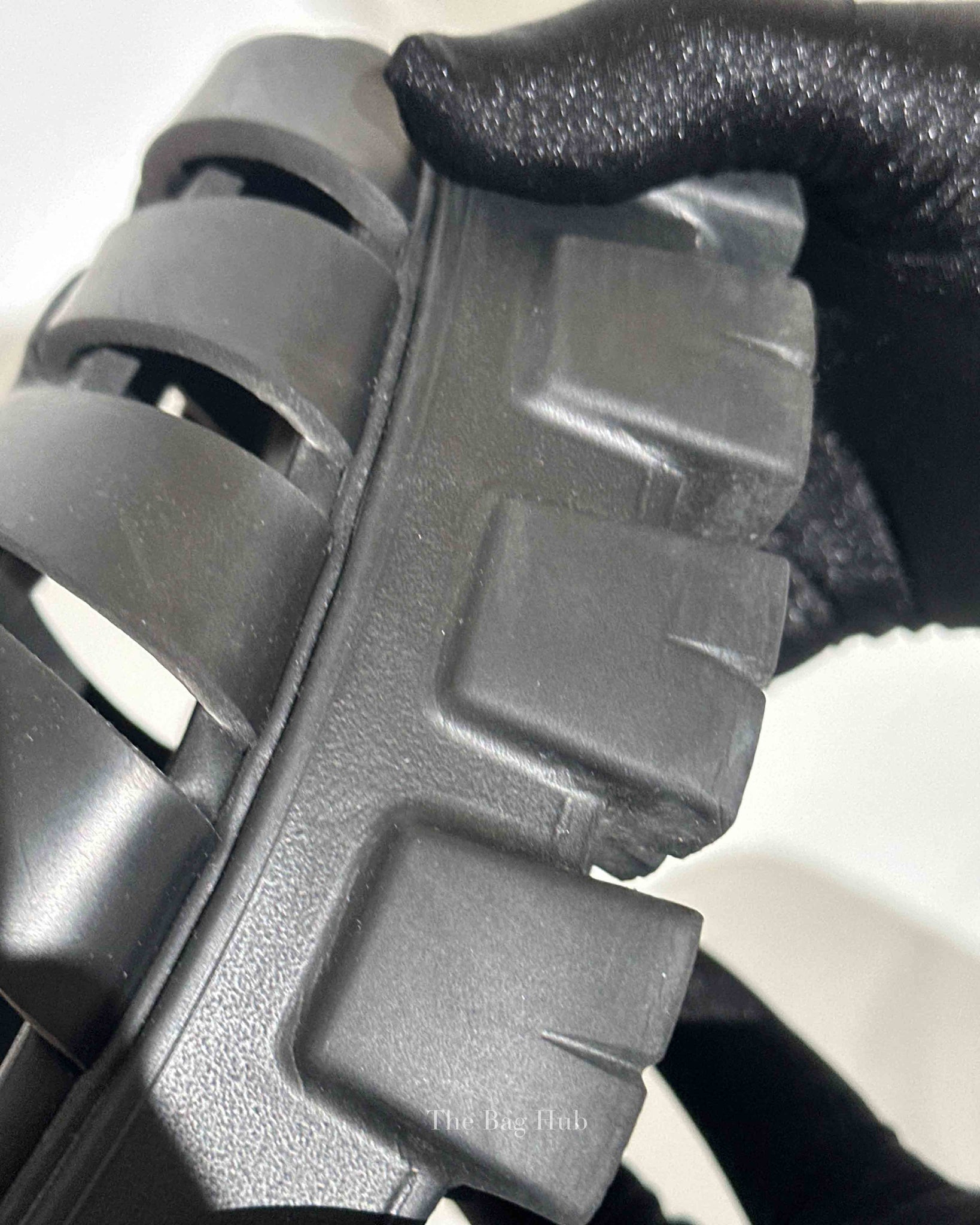 Prada Black Rubber Monolith Sandals Size 38