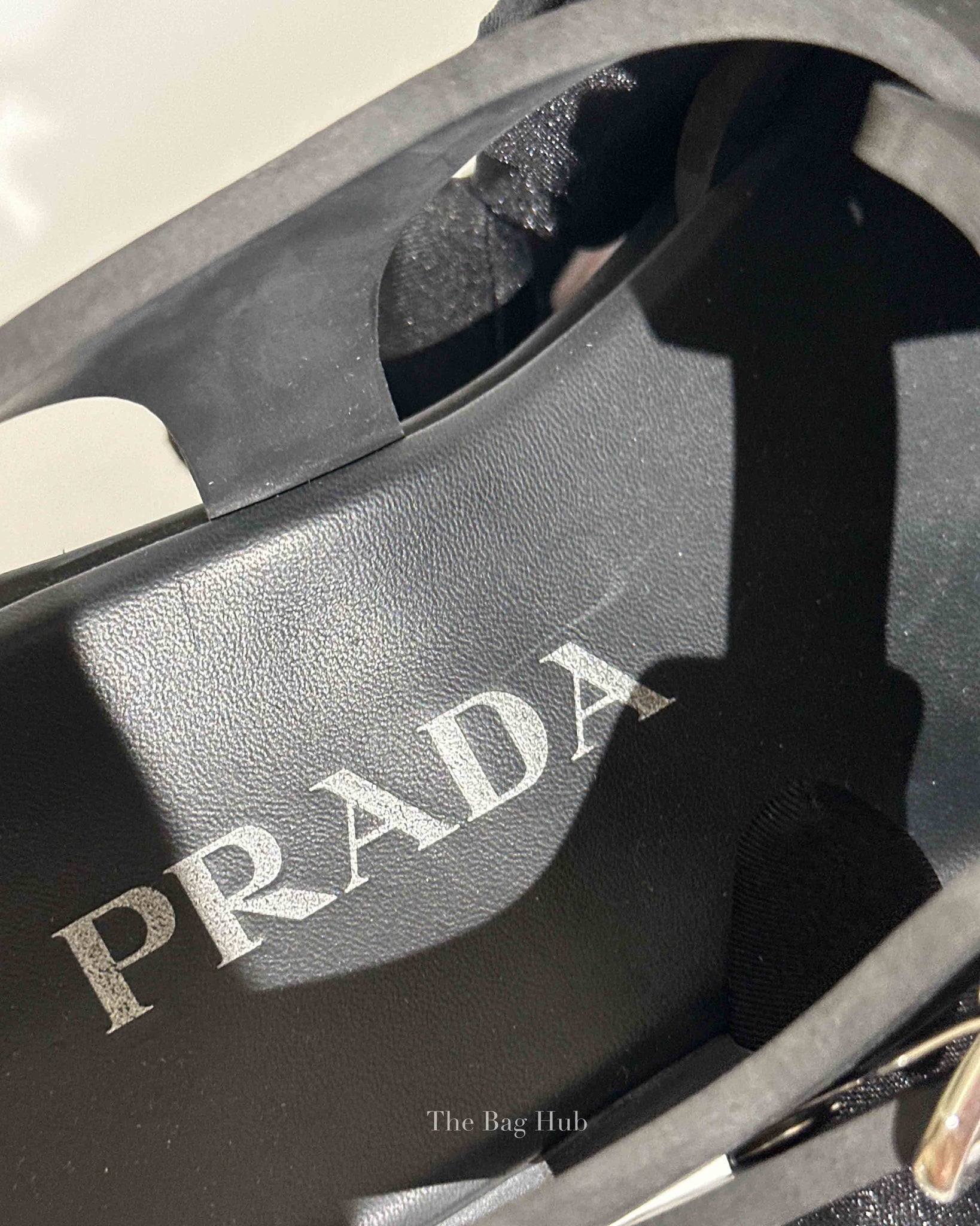 Prada Black Rubber Monolith Sandals Size 38
