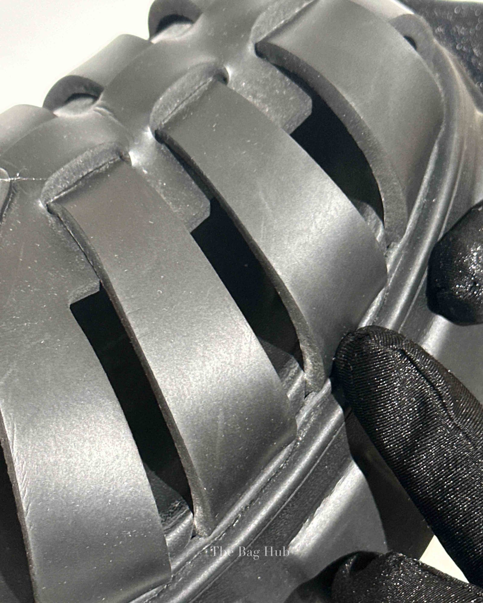 Prada Black Rubber Monolith Sandals Size 38