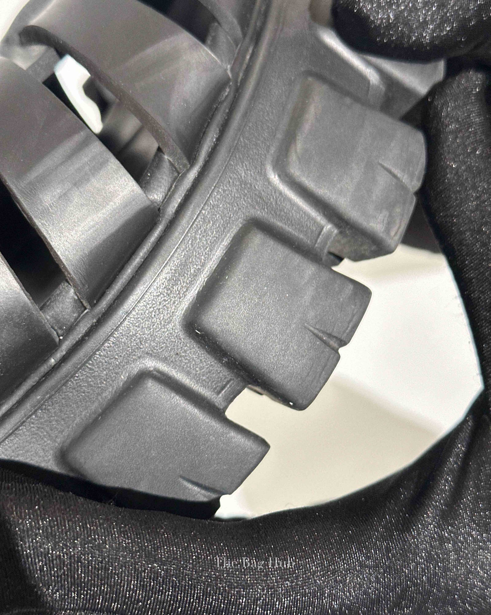 Prada Black Rubber Monolith Sandals Size 38