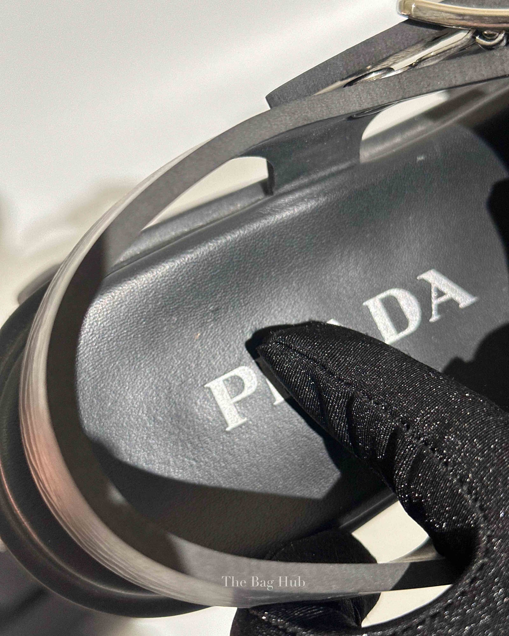 Prada Black Rubber Monolith Sandals Size 38