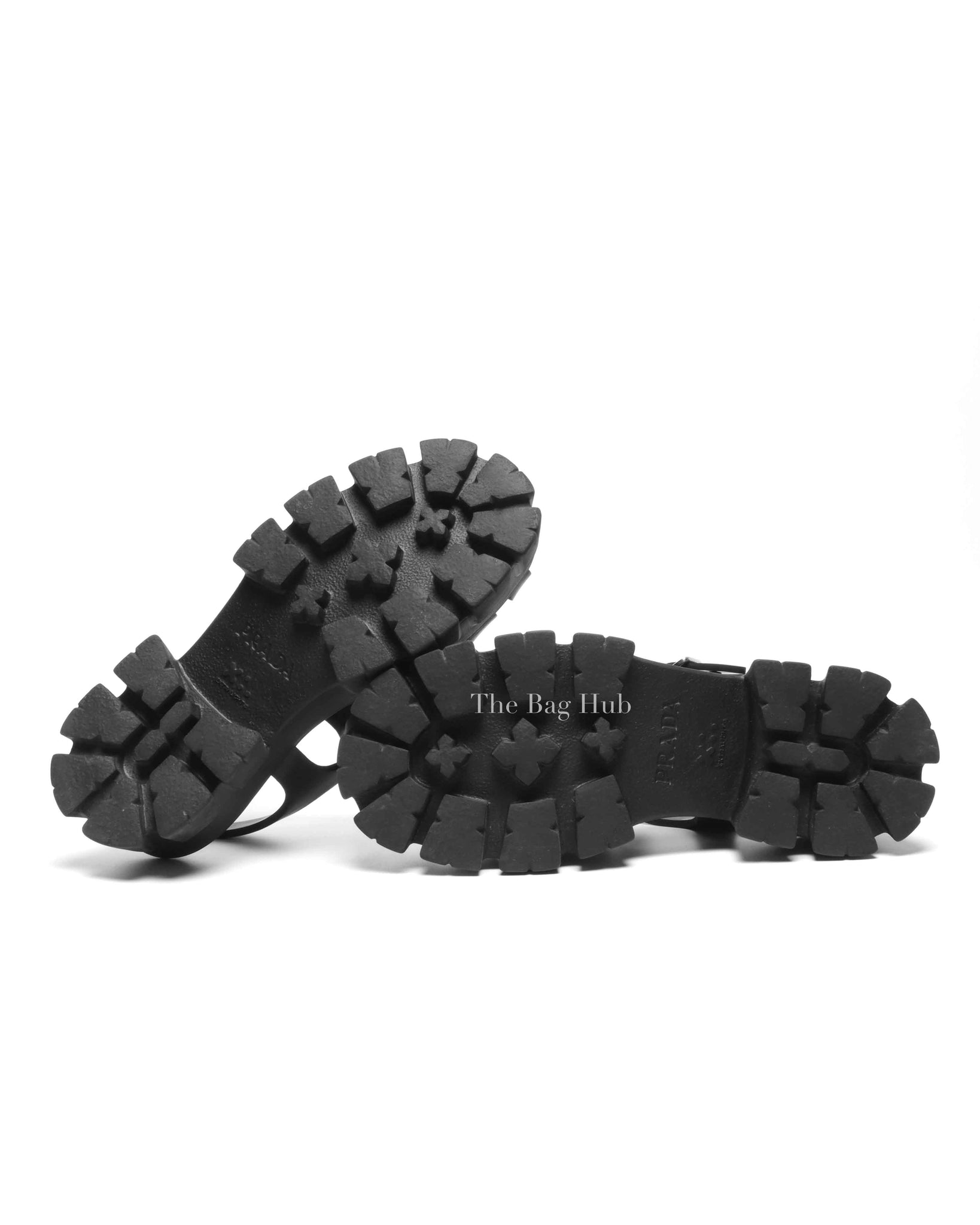 Prada Black Rubber Monolith Sandals Size 38